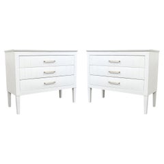 Pair Of Kreiss Furniture Light Grey Paint Decorated Credenzas