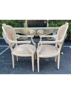 Pair of Kreiss Luxury Italian Regency Faux Bois Twig Dining Armchairs, 1990s