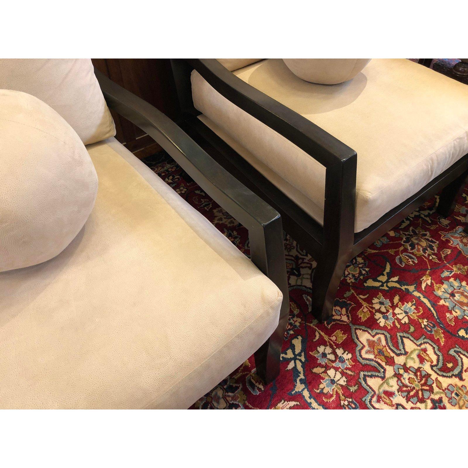 Pair of Kreiss Suede Lounge Chairs For Sale 2