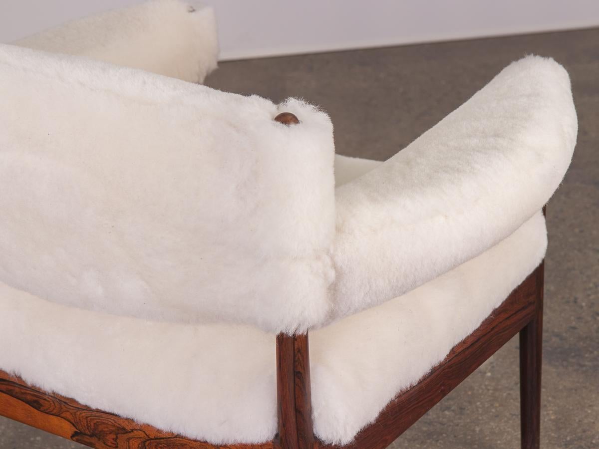 Pair of Kristian Vedel Sheepskin Modus Lounge Chairs In Excellent Condition In Brooklyn, NY