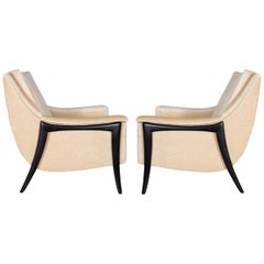 Pareja de sillas Kroehler Clean Modernist Sculptural Form, restauradas