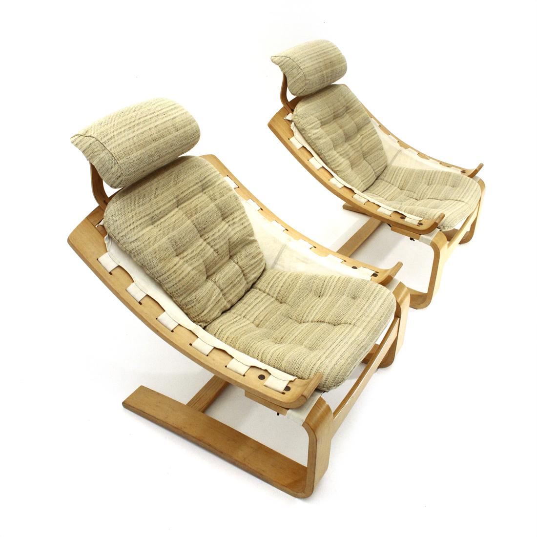 Mid-Century Modern Pair of Kroken Armchairs by Ake Fribytter for Nelo Mobel, 1970s