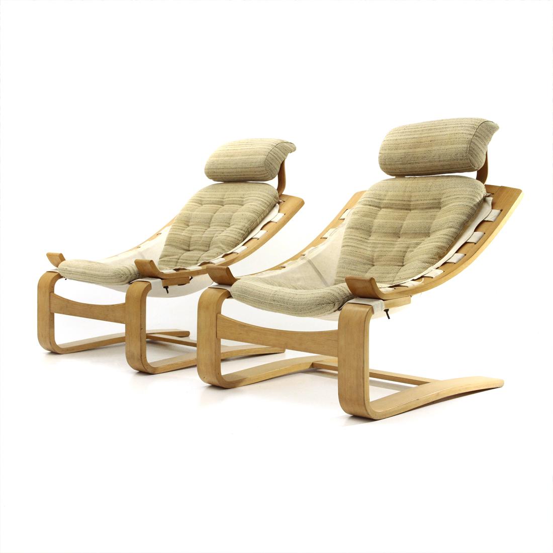 Finnish Pair of Kroken Armchairs by Ake Fribytter for Nelo Mobel, 1970s
