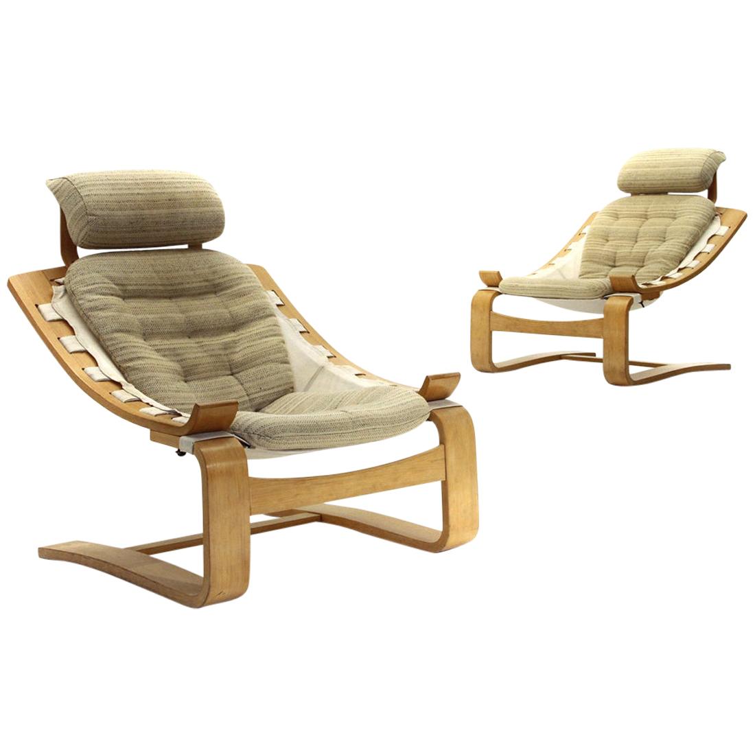 Pair of Kroken Armchairs by Ake Fribytter for Nelo Mobel, 1970s