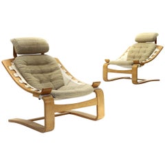Pair of Kroken Armchairs by Ake Fribytter for Nelo Mobel, 1970s