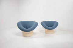 Pair of 'Krokus' Chairs by Lennart Bender for Ulferts AB, Sweden, Blue Bouclé