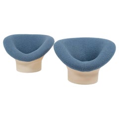 Pair of 'Krokus' Chairs by Lennart Bender for Ulferts AB, Sweden, Blue Bouclé