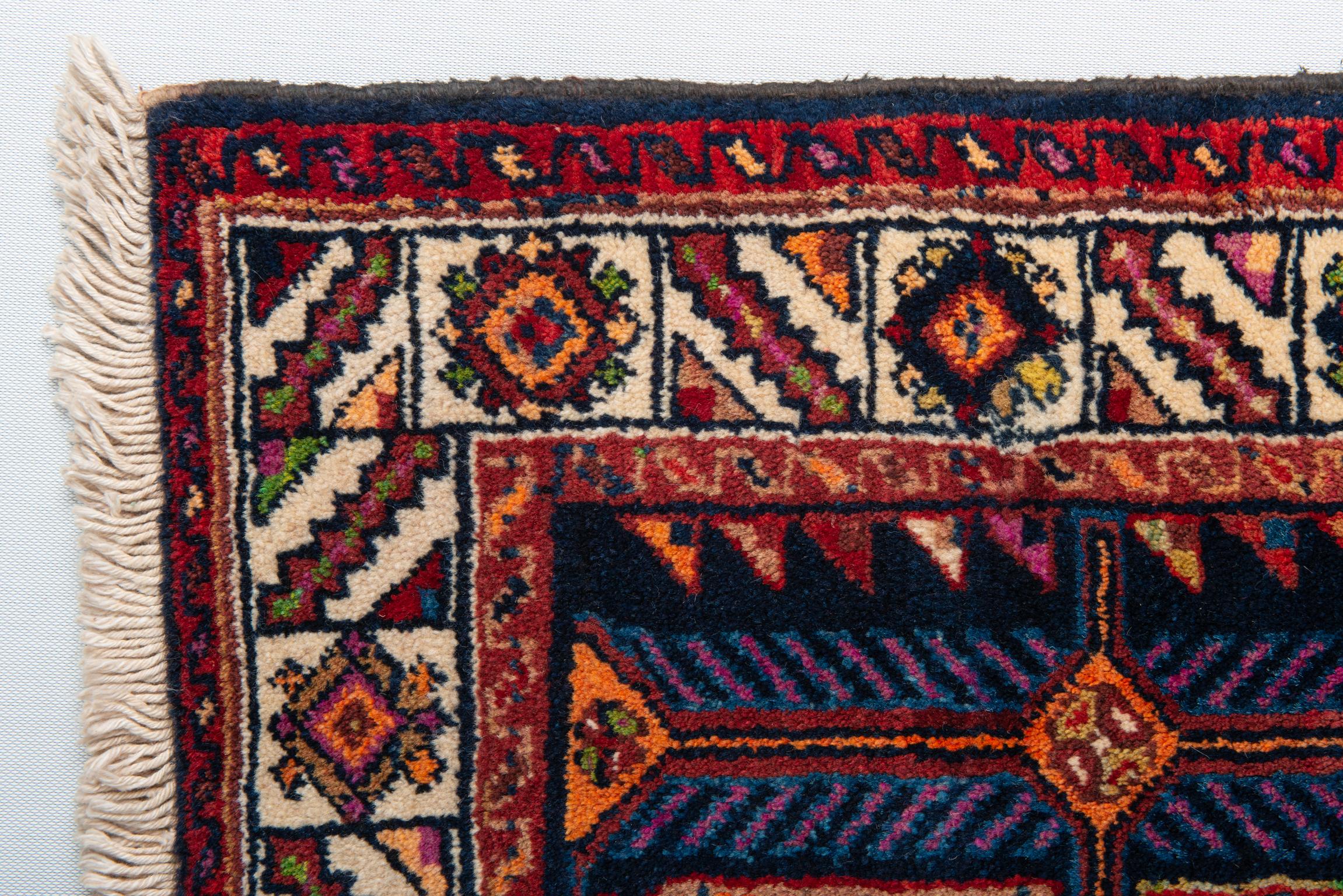 Hand-Knotted Pair of Kurdestan Little Carpets or Rugs For Sale
