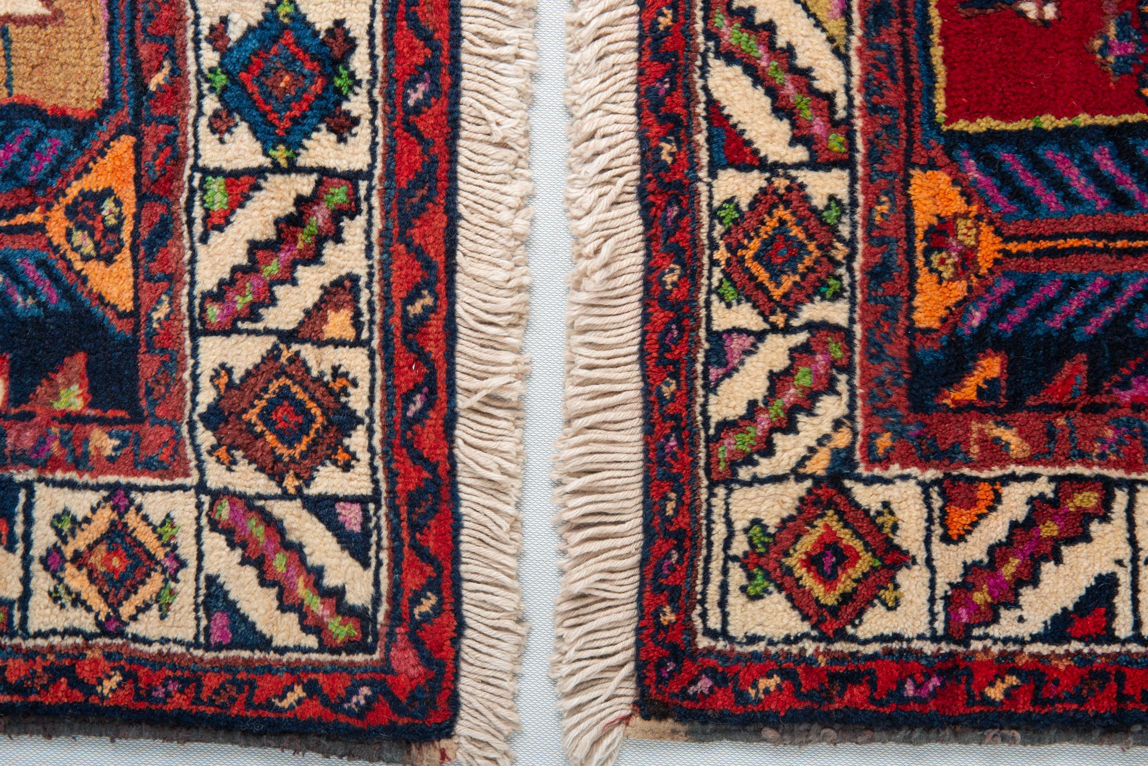 Wool Pair of Kurdestan Little Carpets or Rugs For Sale