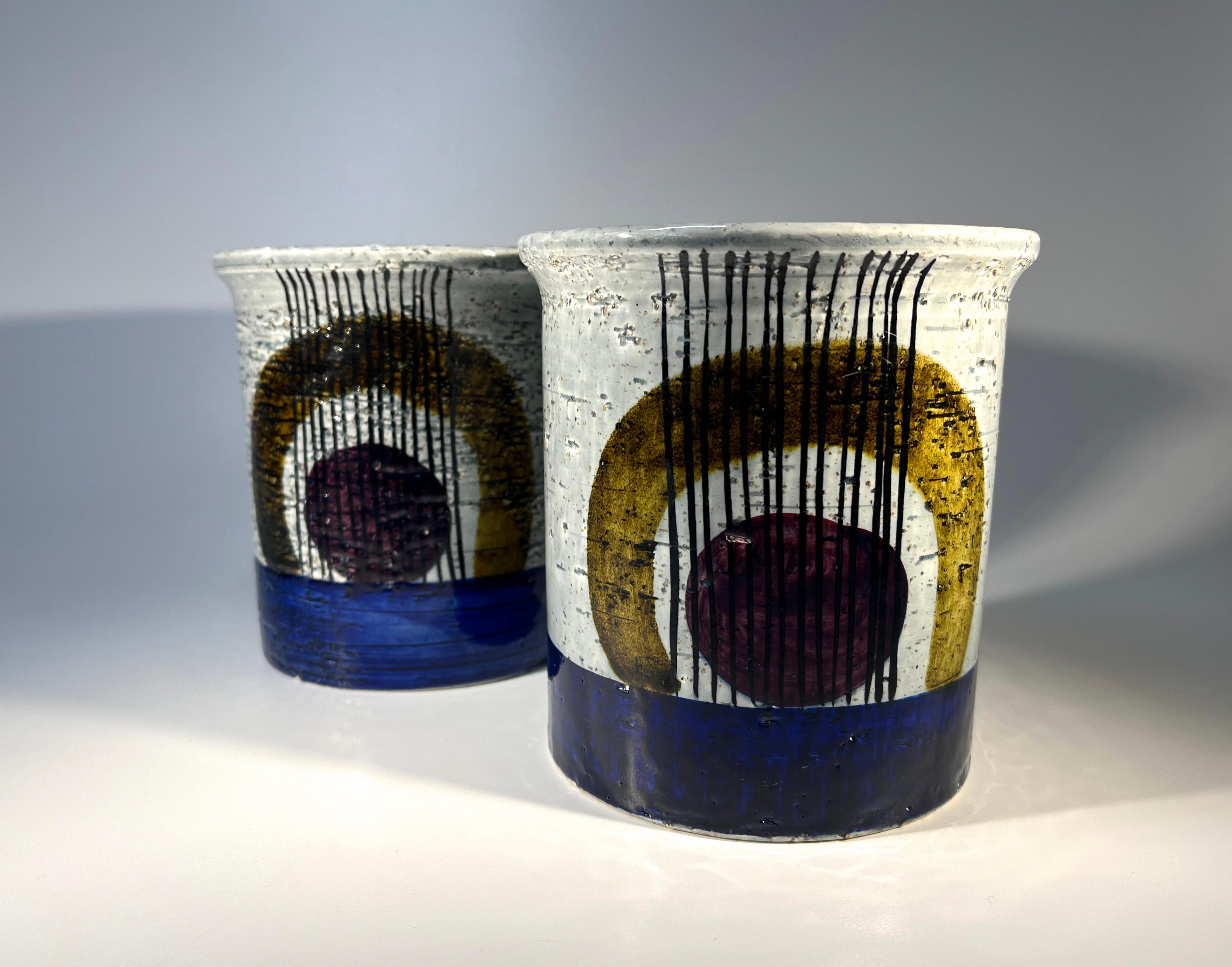 British Pair Of 'Kurbits' Stoneware Vases By Olle Alberius For Rörstrand, Sweden For Sale