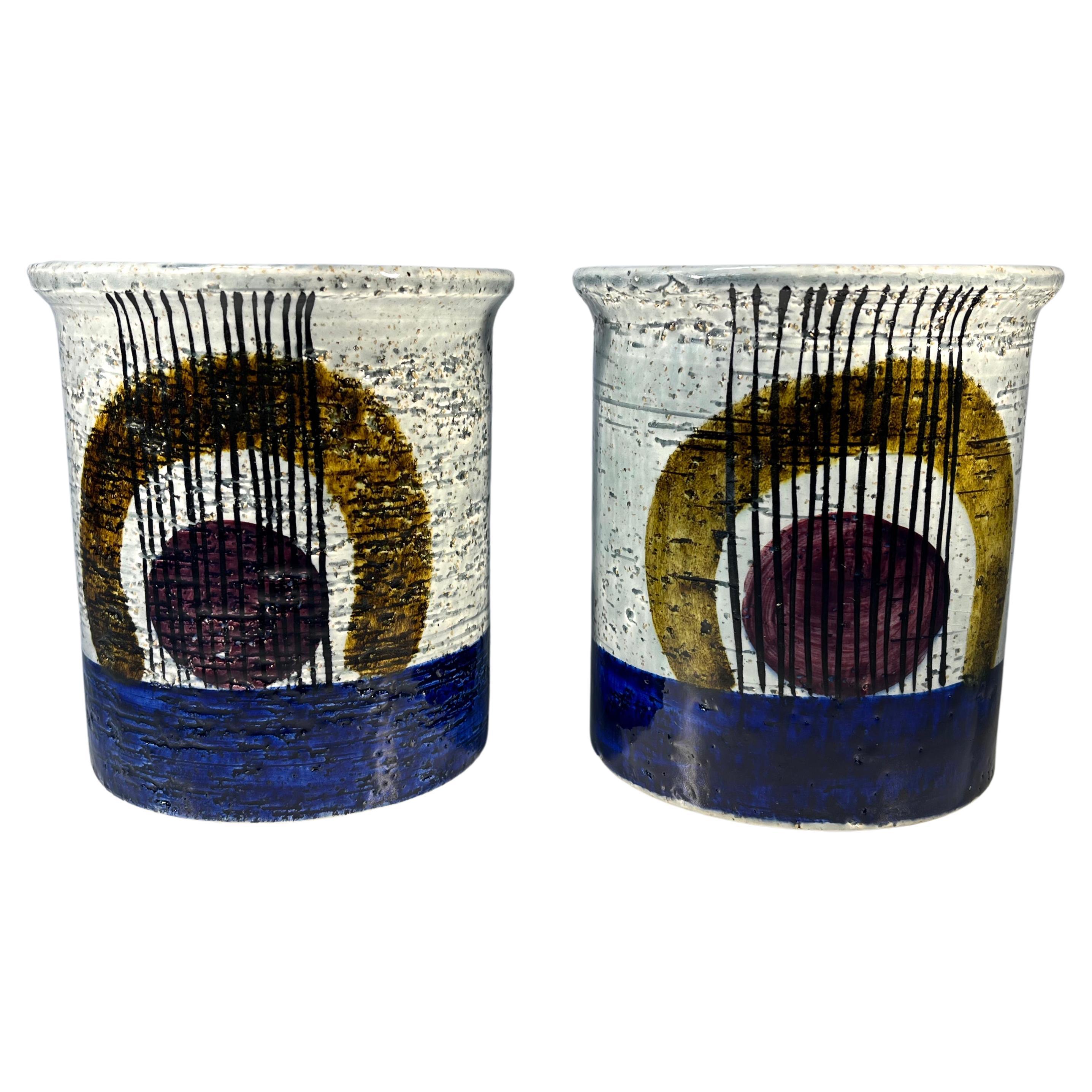 Pair Of 'Kurbits' Stoneware Vases By Olle Alberius For Rörstrand, Sweden For Sale
