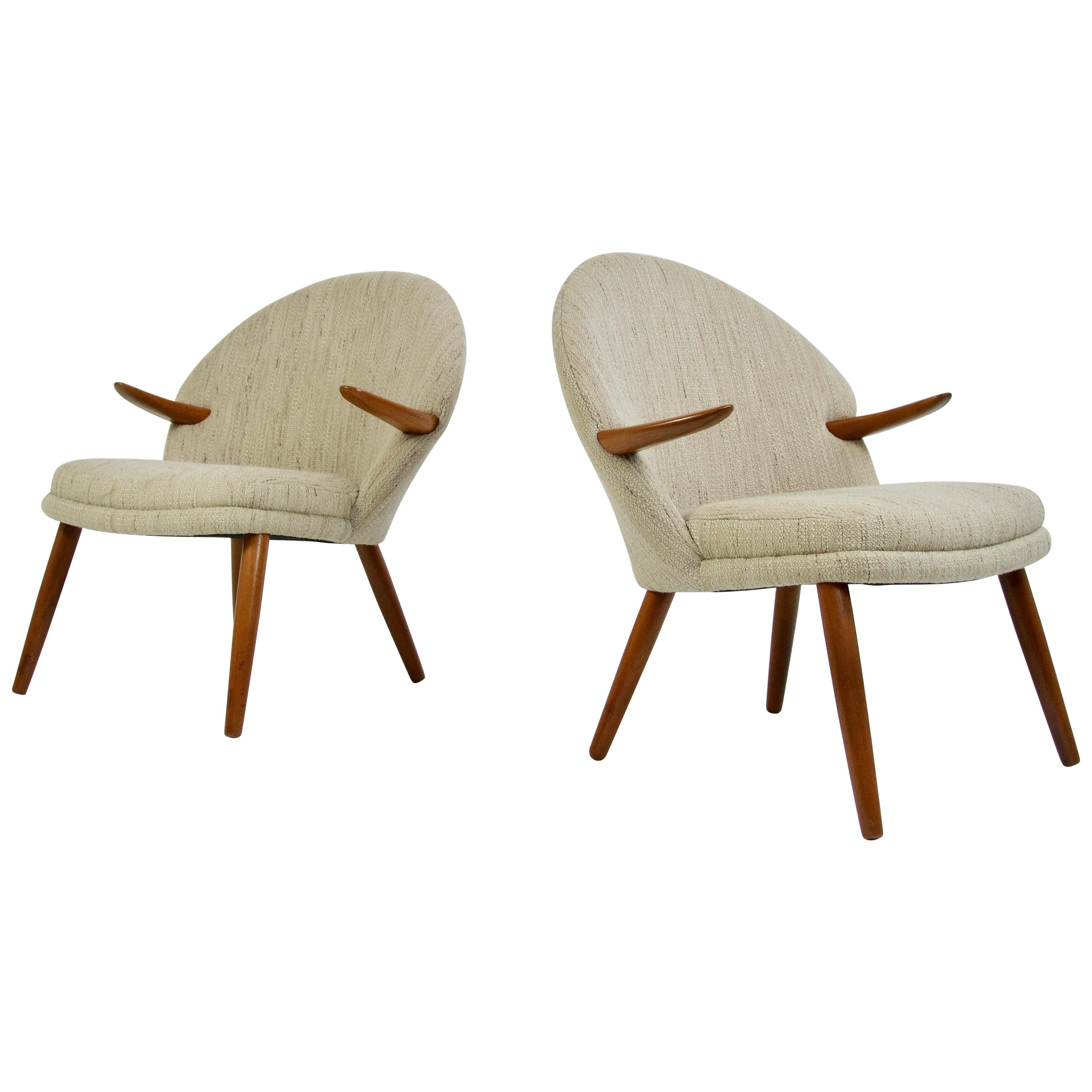 Pair of Kurt Olsen Danish Teak Lounge Chairs For Sale