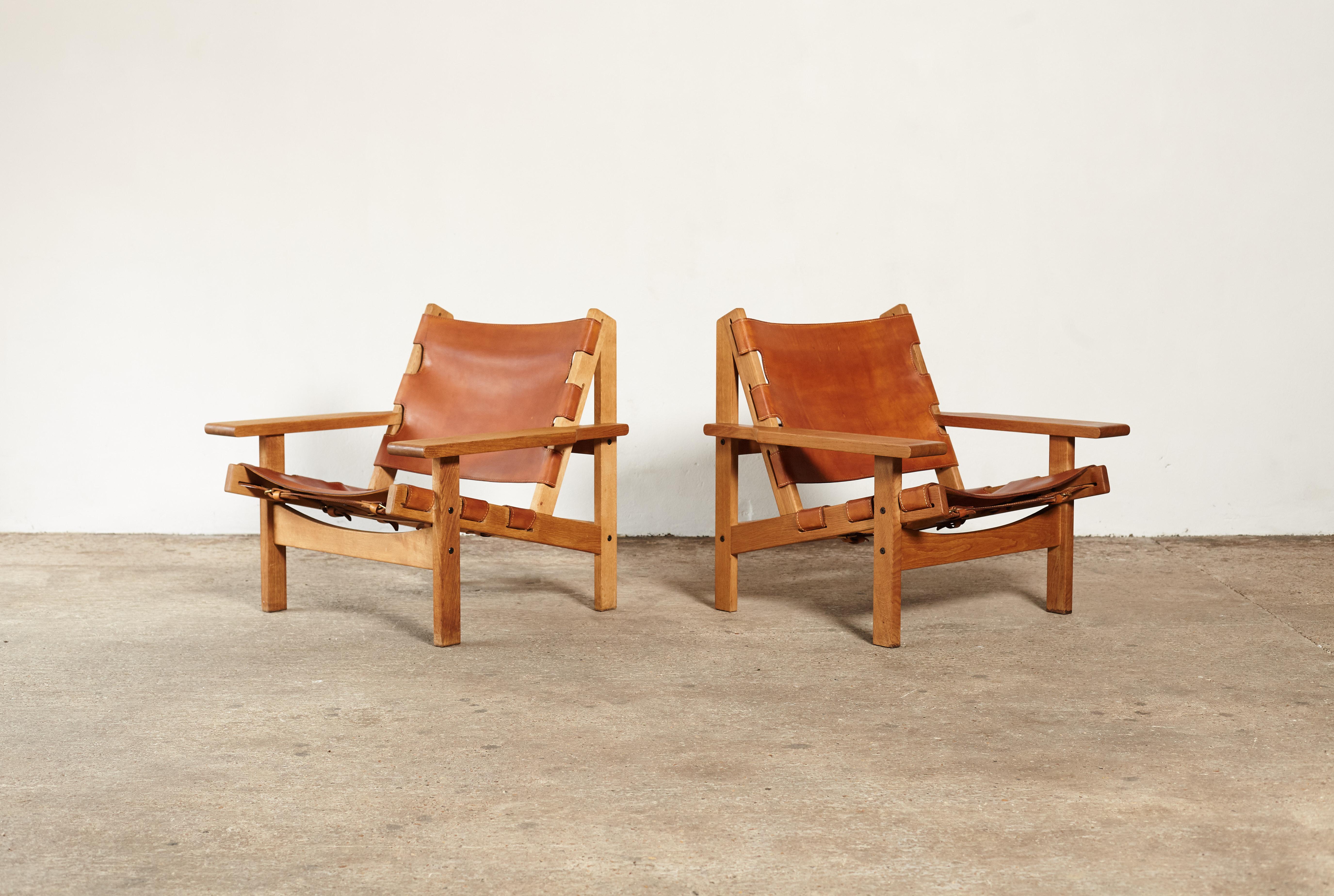 Mid-Century Modern Pair of Kurt Ostervig / Erling Jessen Hunting Chairs, Denmark, 1960s