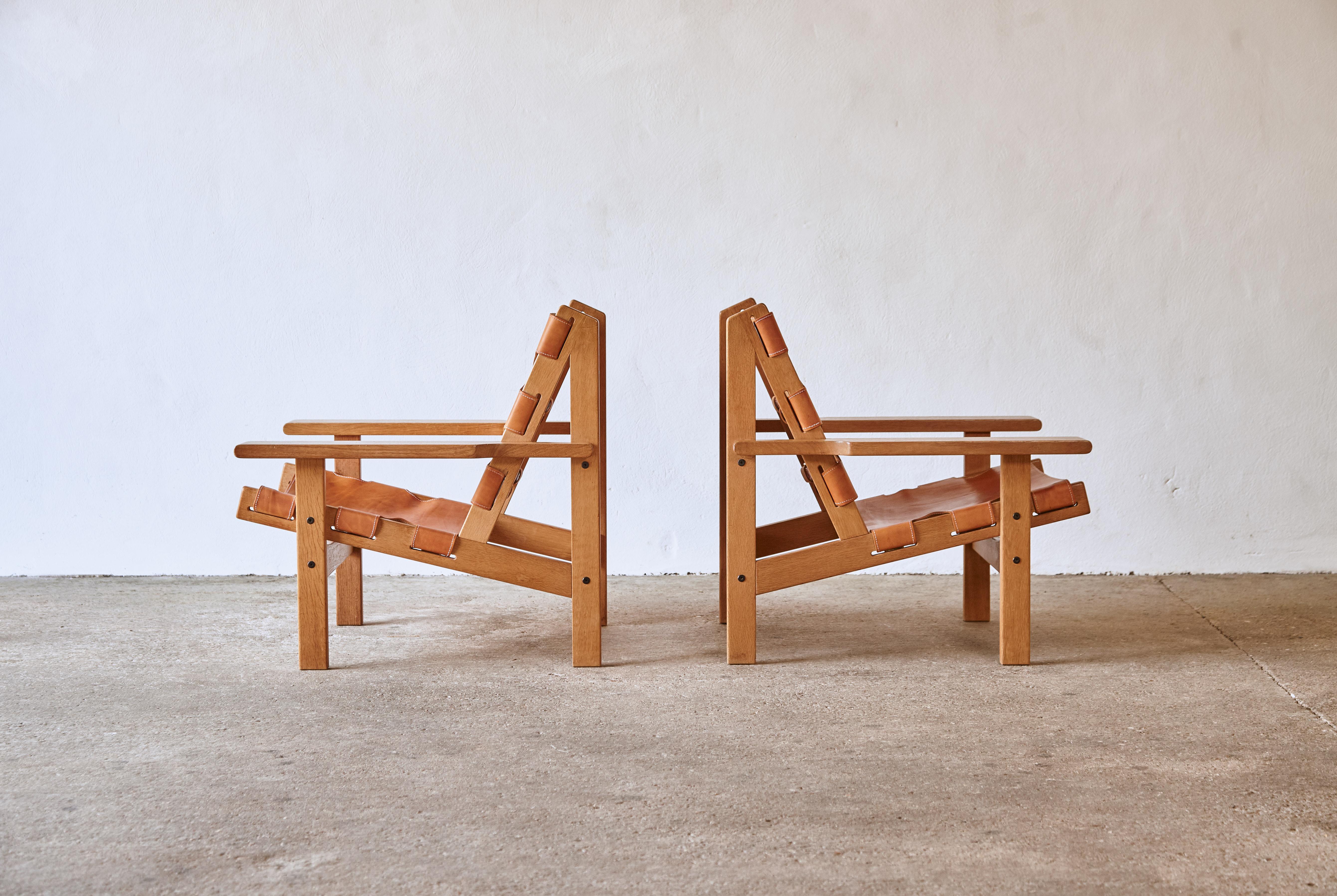20th Century Pair of Kurt Ostervig / Erling Jessen Hunting Chairs, Denmark, 1960s
