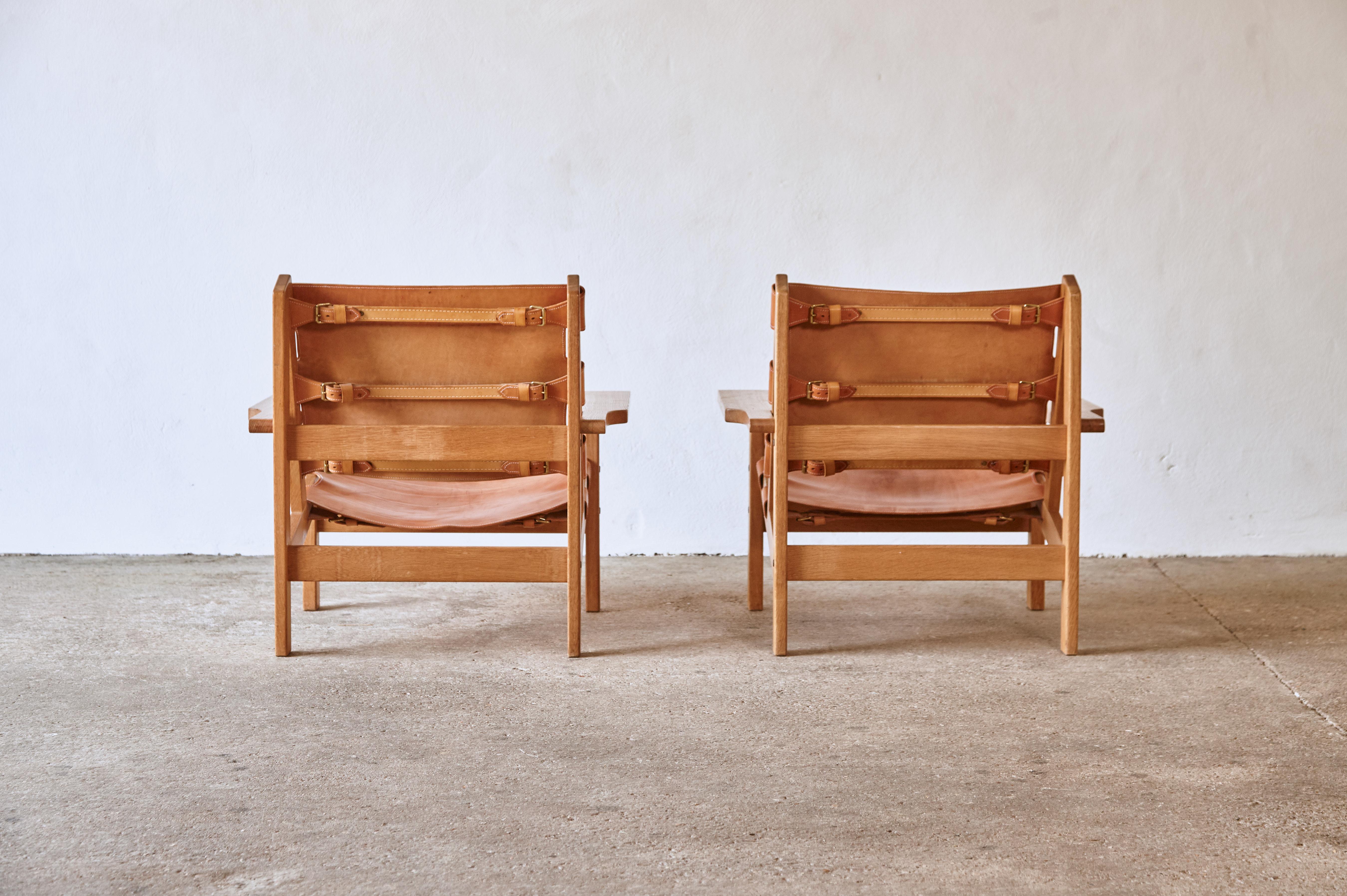 Oak Pair of Kurt Ostervig / Erling Jessen Hunting Chairs, Denmark, 1960s