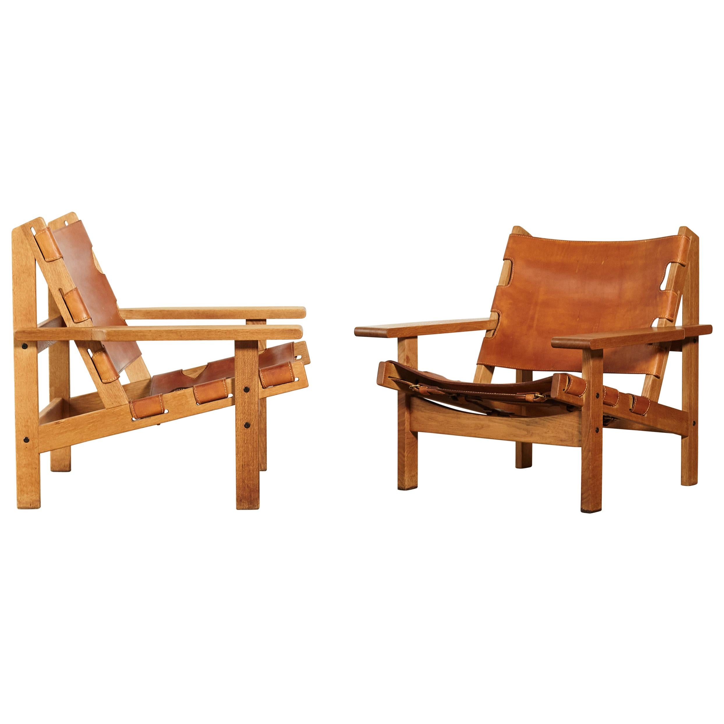 Pair of Kurt Ostervig / Erling Jessen Hunting Chairs, Denmark, 1960s