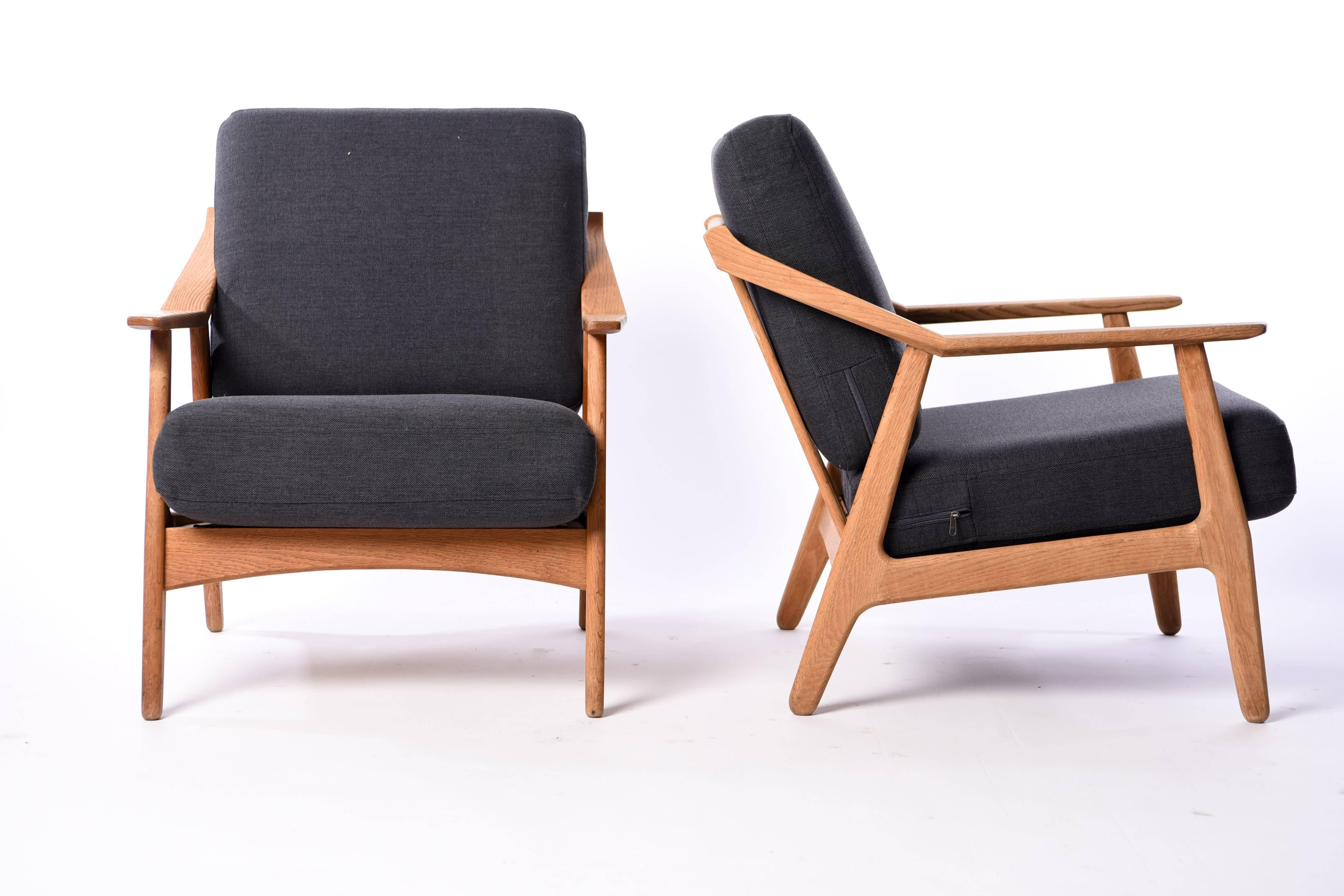 Mid-Century Modern Pair of Kurt Ostervig Oak Easy Chairs