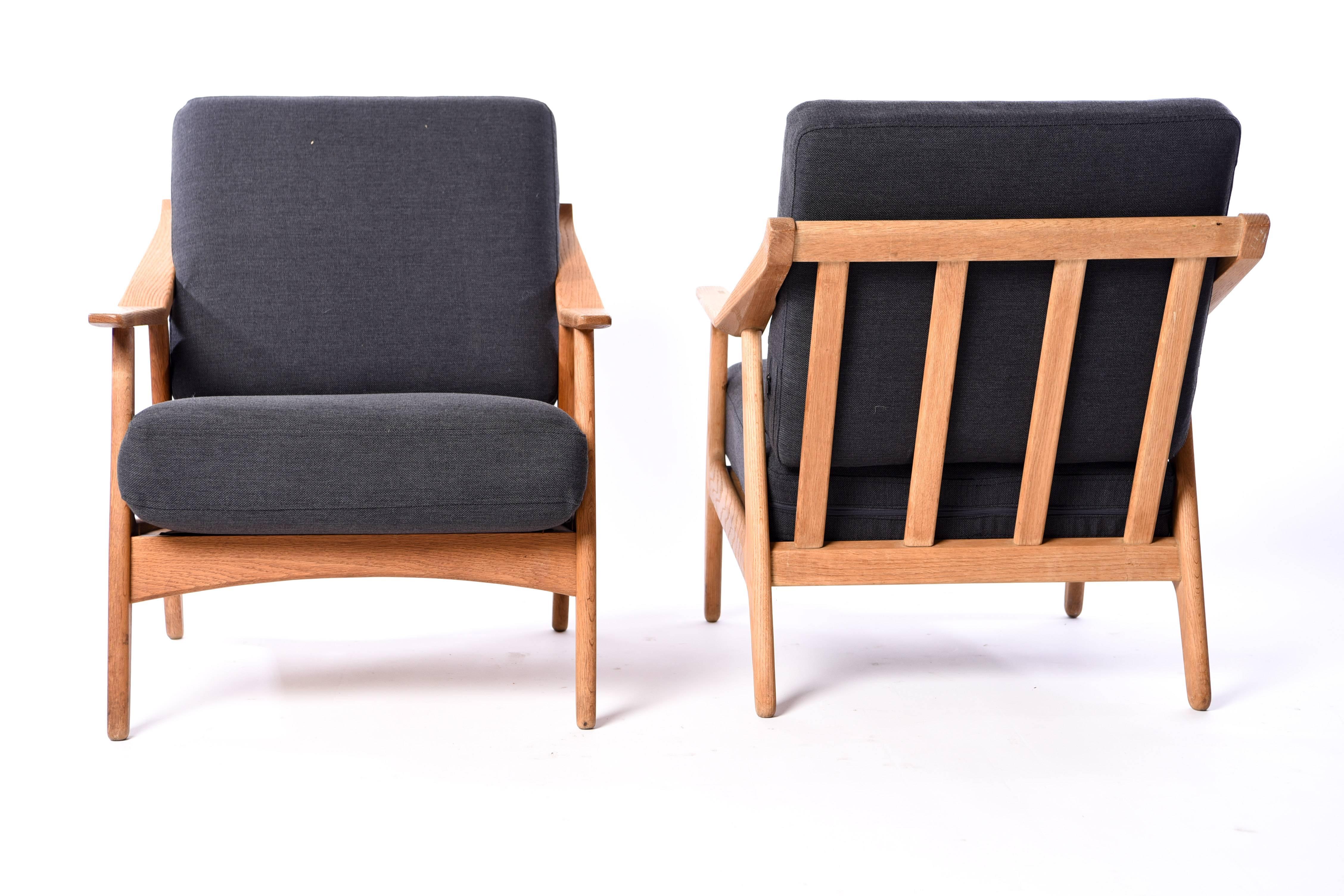 Danish Pair of Kurt Ostervig Oak Easy Chairs