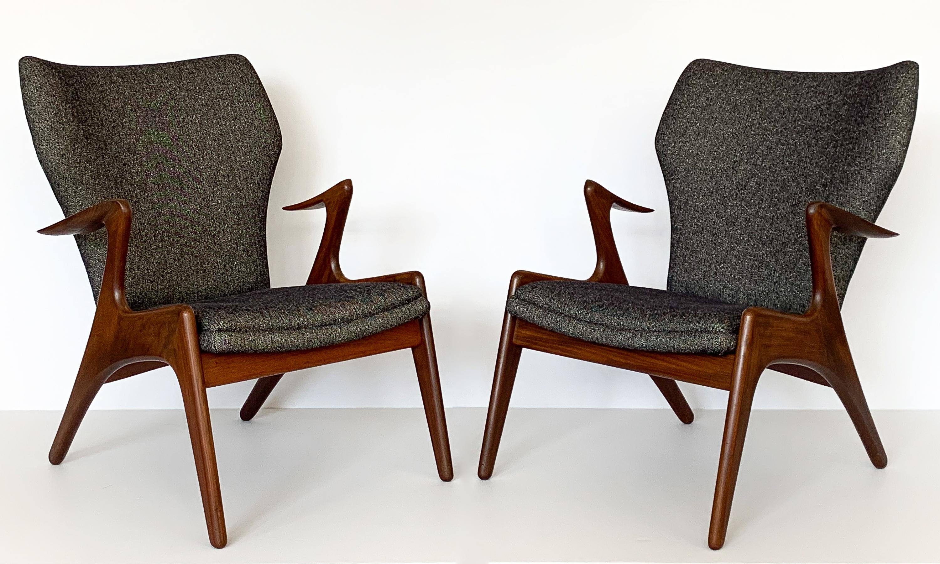 Mid-Century Modern Pair of Kurt Ostervig Sculptural Lounge Chairs