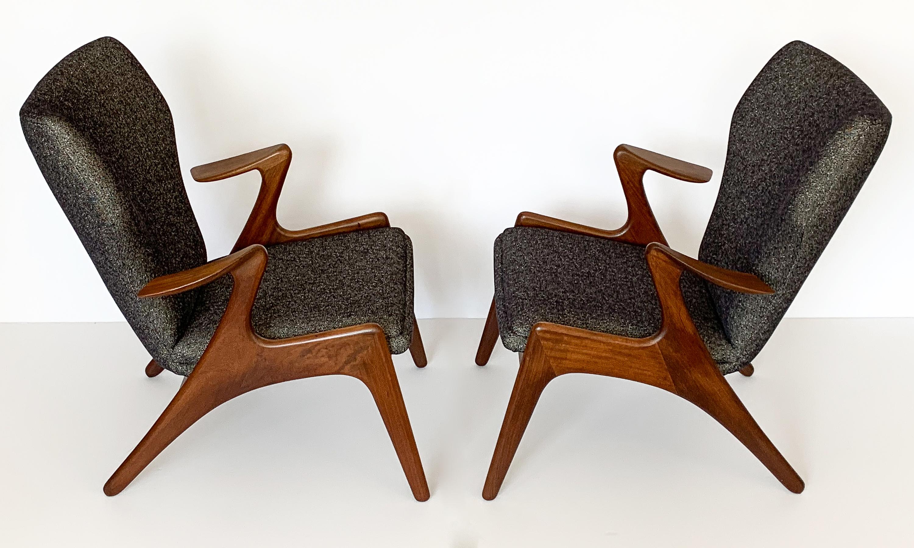 Danish Pair of Kurt Ostervig Sculptural Lounge Chairs