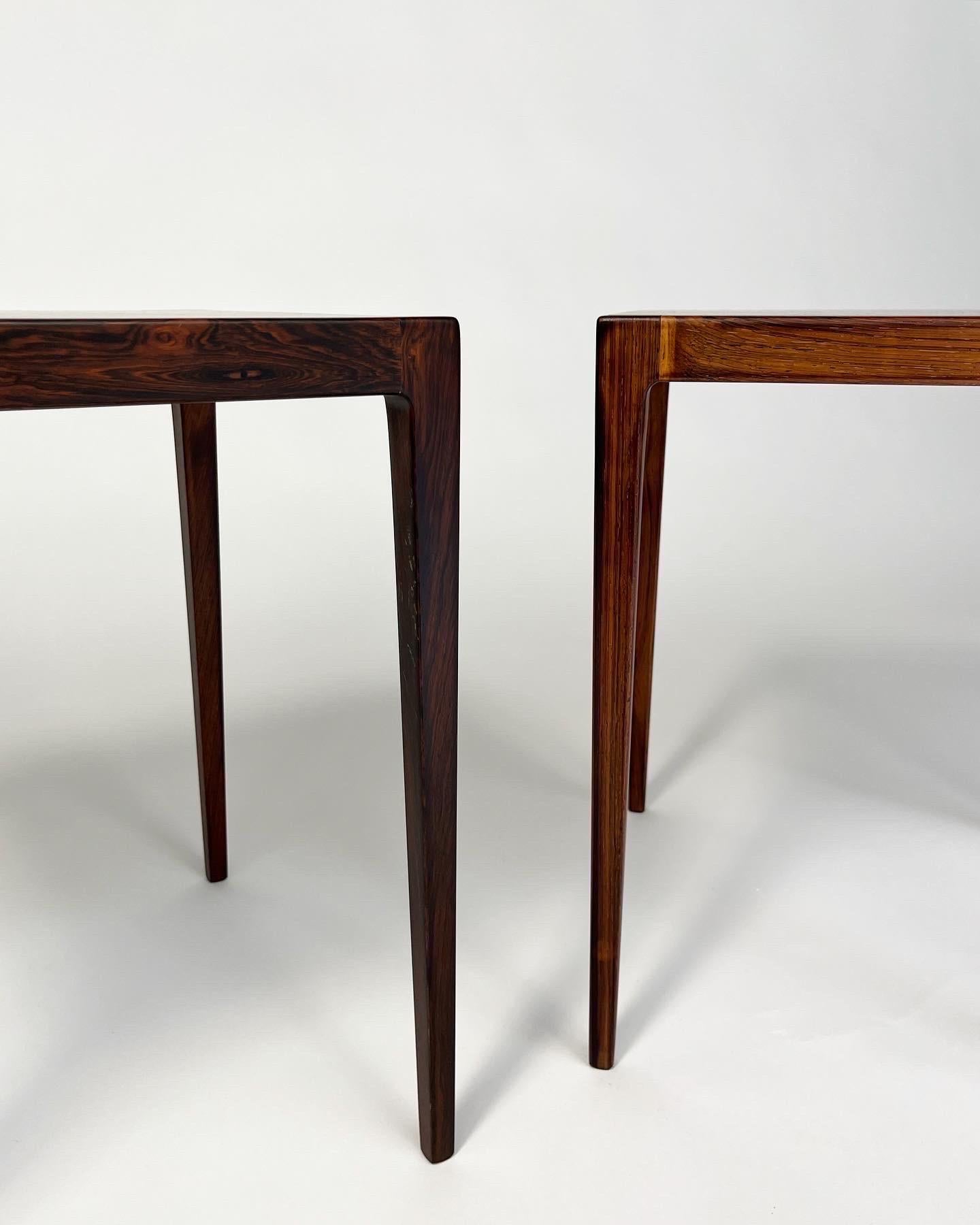 Pair of Kurt Ostervig Side Tables Rosewood Denmark 1960s Nesting Tables  For Sale 1