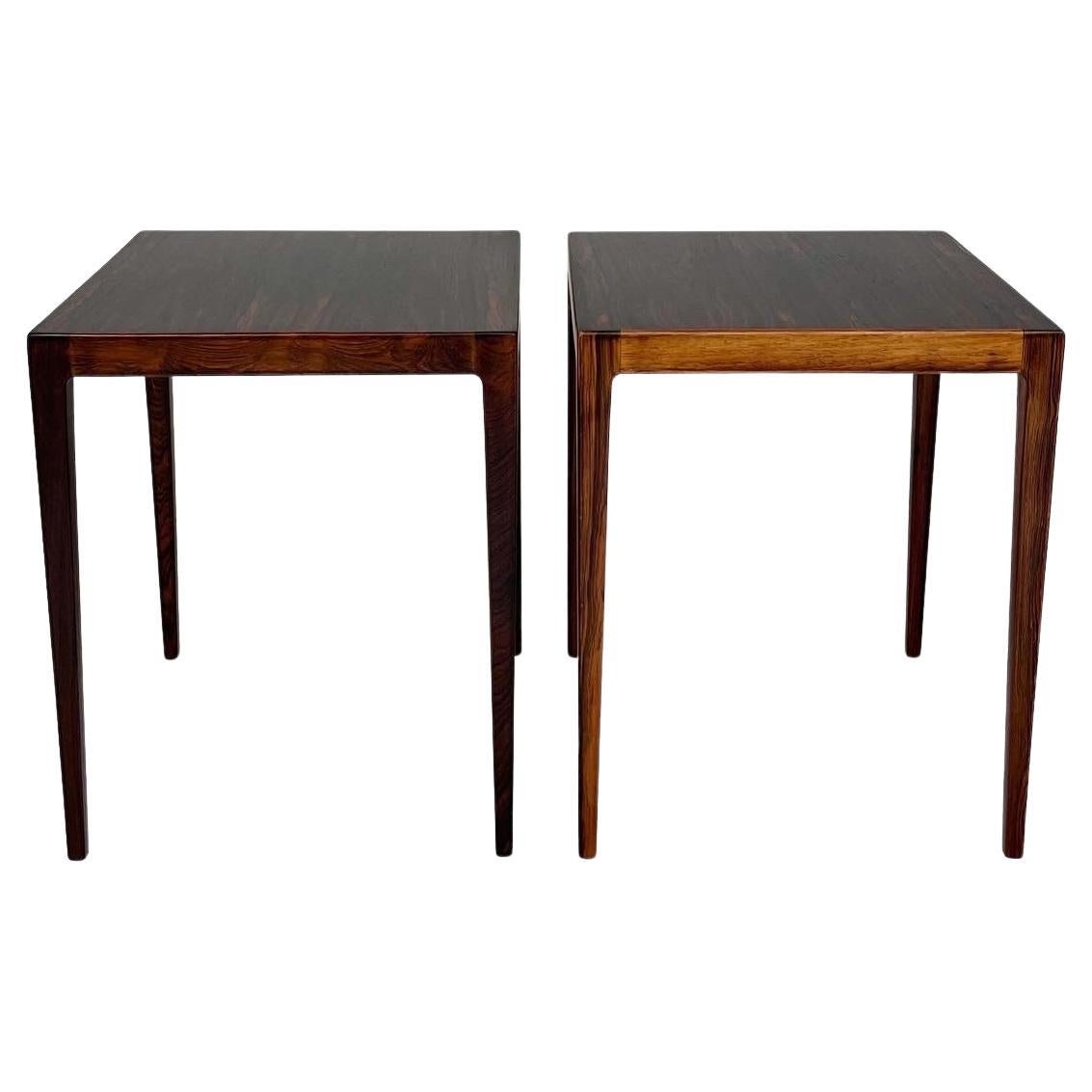 Pair of Kurt Ostervig Side Tables Rosewood Denmark 1960s Nesting Tables  For Sale