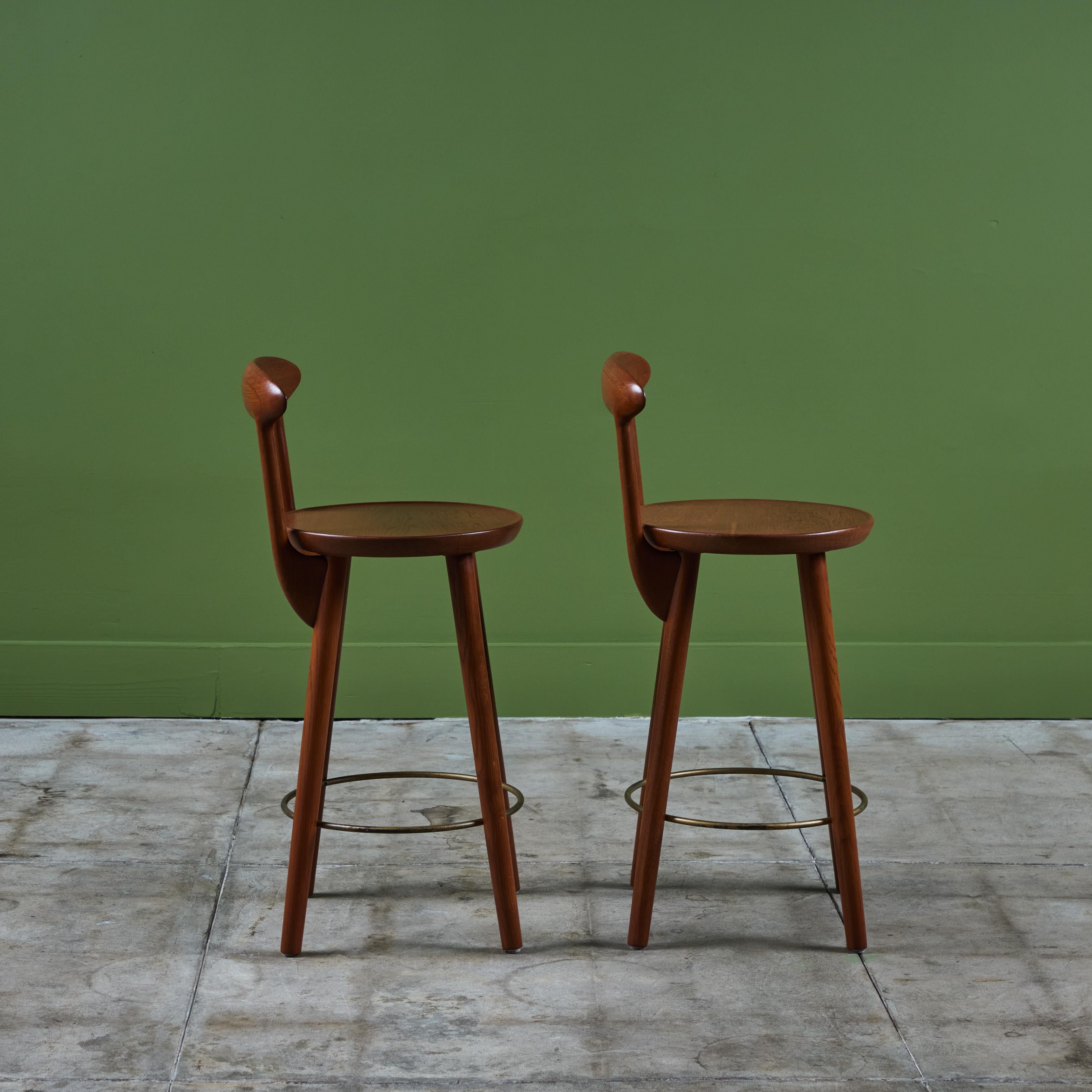 Mid-20th Century Pair of Kurt Østervig Bar Stools for Brande Møbelindustri For Sale