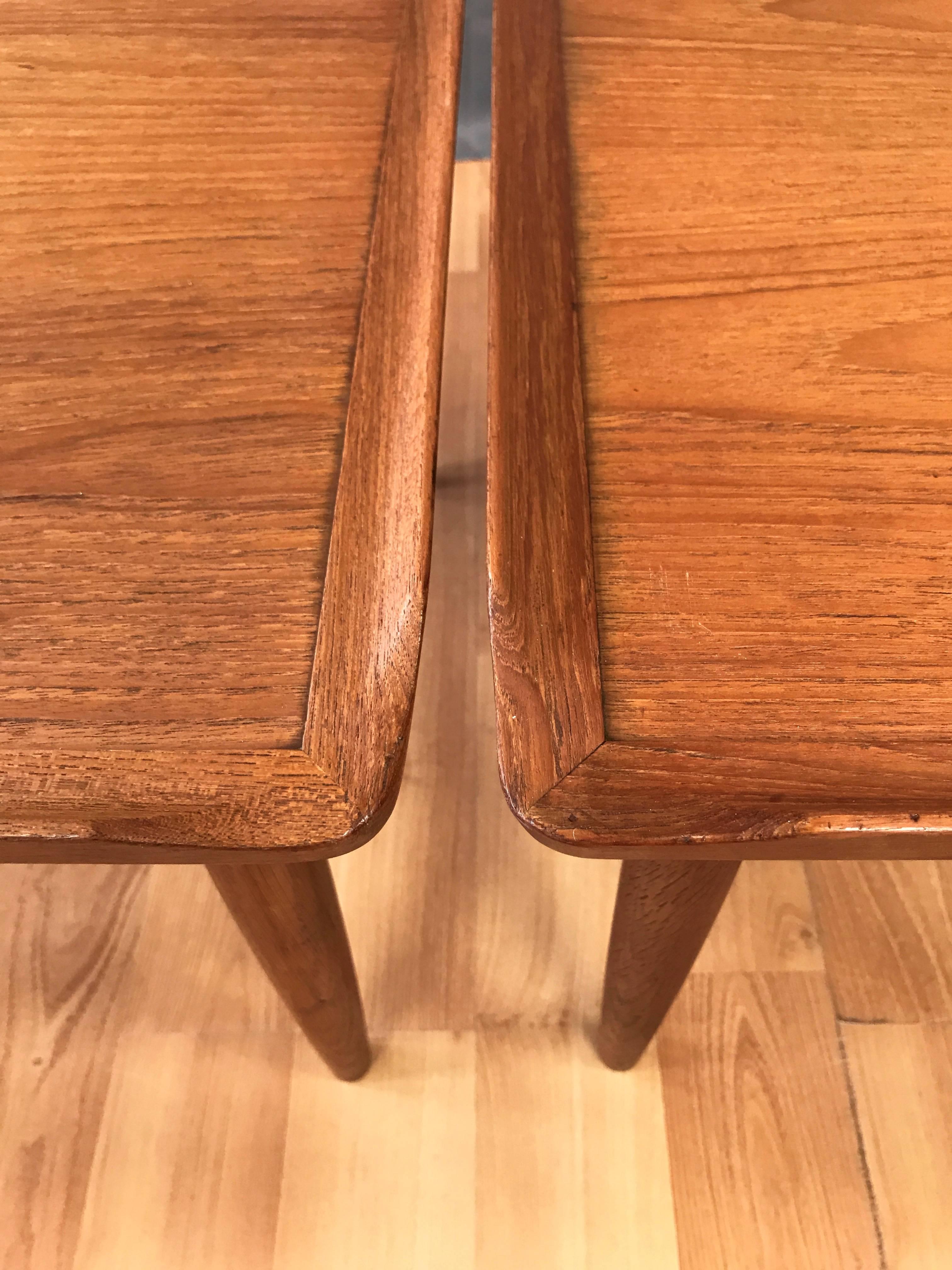Pair of Kurt Østervig for Jason Møbler Teak and Oak Side Tables For Sale 2