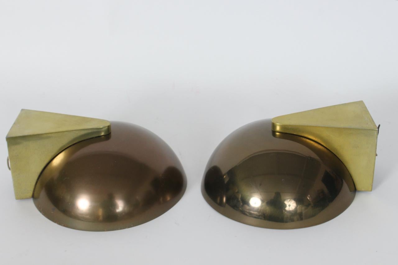 Coppia di lampade Kurt Versen in ottone e bronzo antico, anni '30 in vendita 6