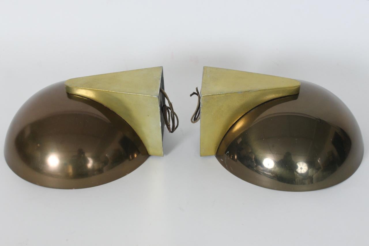 Coppia di lampade Kurt Versen in ottone e bronzo antico, anni '30 in vendita 7