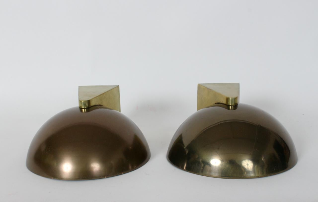 Coppia di lampade Kurt Versen in ottone e bronzo antico, anni '30 in vendita 9
