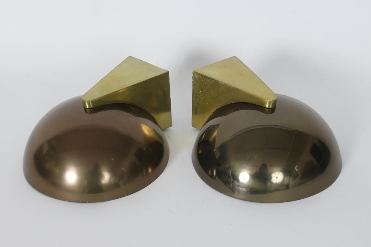 Alluminio Coppia di lampade Kurt Versen in ottone e bronzo antico, anni '30 in vendita