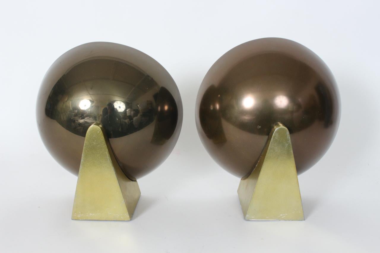 Coppia di lampade Kurt Versen in ottone e bronzo antico, anni '30 in vendita 2