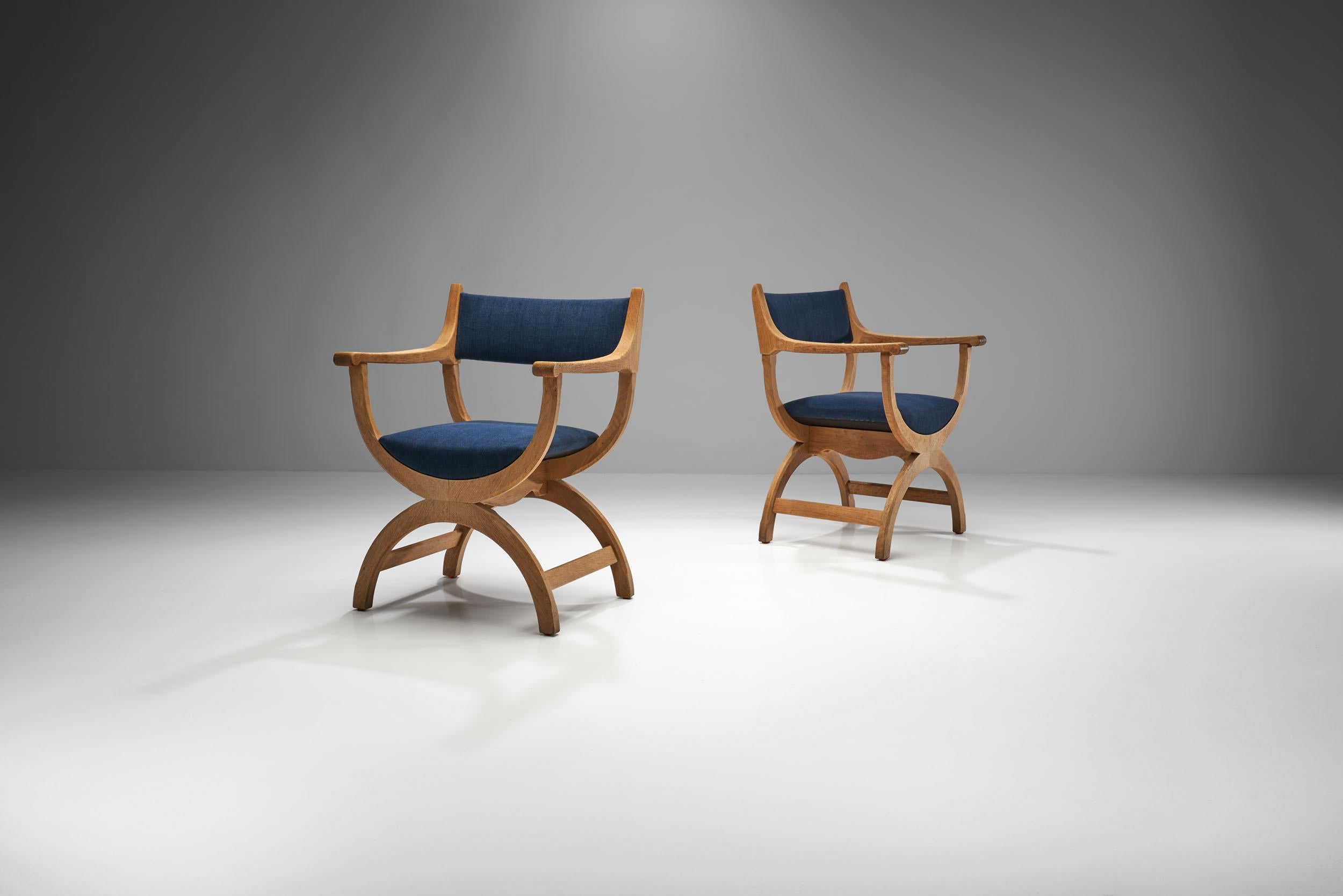Danish Pair of Kurul Chairs by Henning Kjærnulf for EG Kvalitetsmøbel, Denmark 1960s