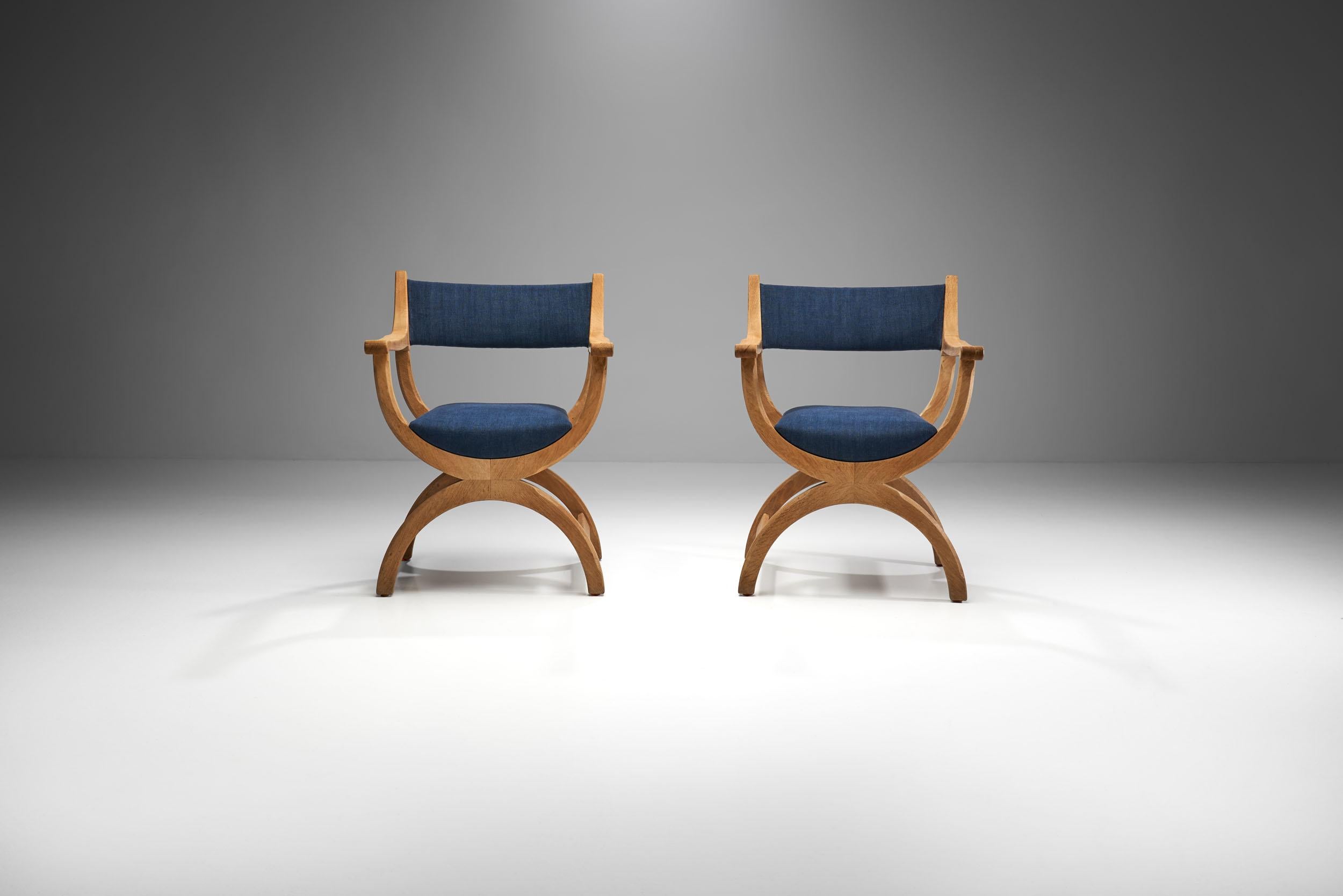 Mid-20th Century Pair of Kurul Chairs by Henning Kjærnulf for EG Kvalitetsmøbel, Denmark 1960s