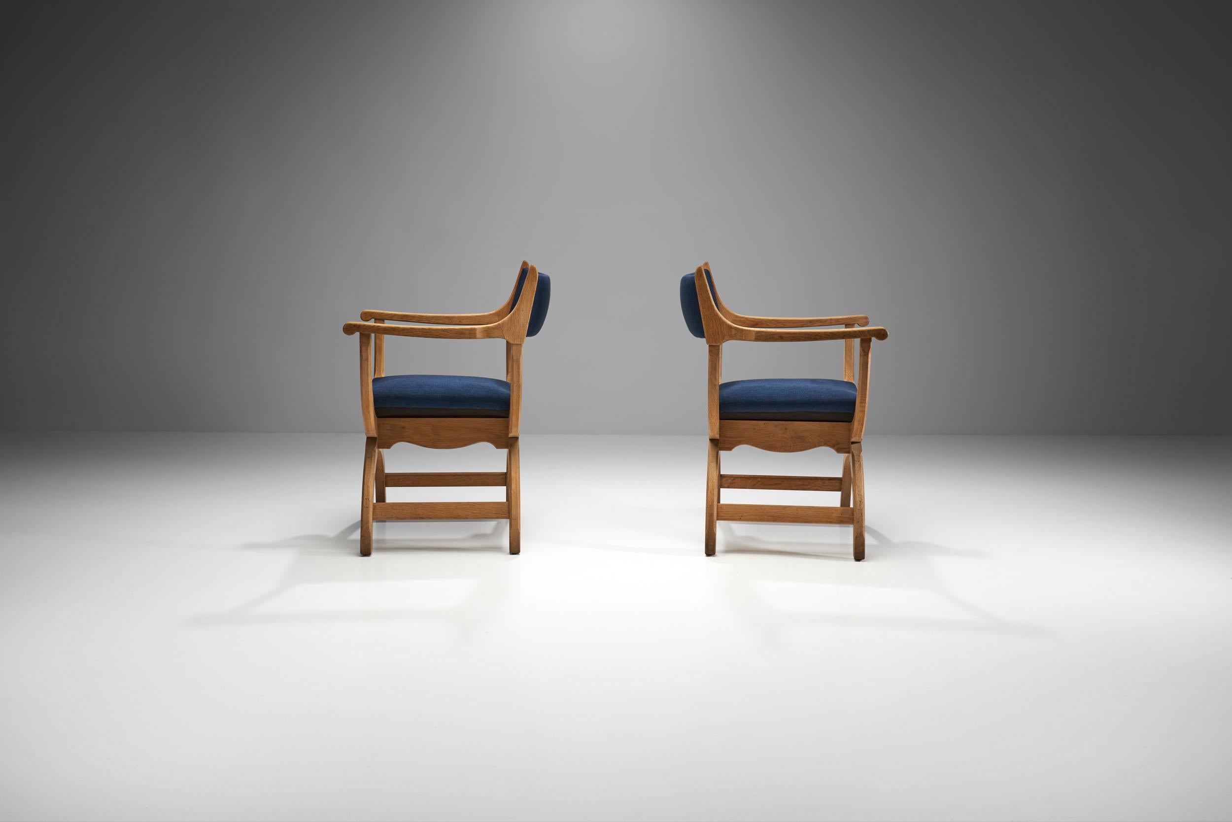 Fabric Pair of Kurul Chairs by Henning Kjærnulf for EG Kvalitetsmøbel, Denmark 1960s