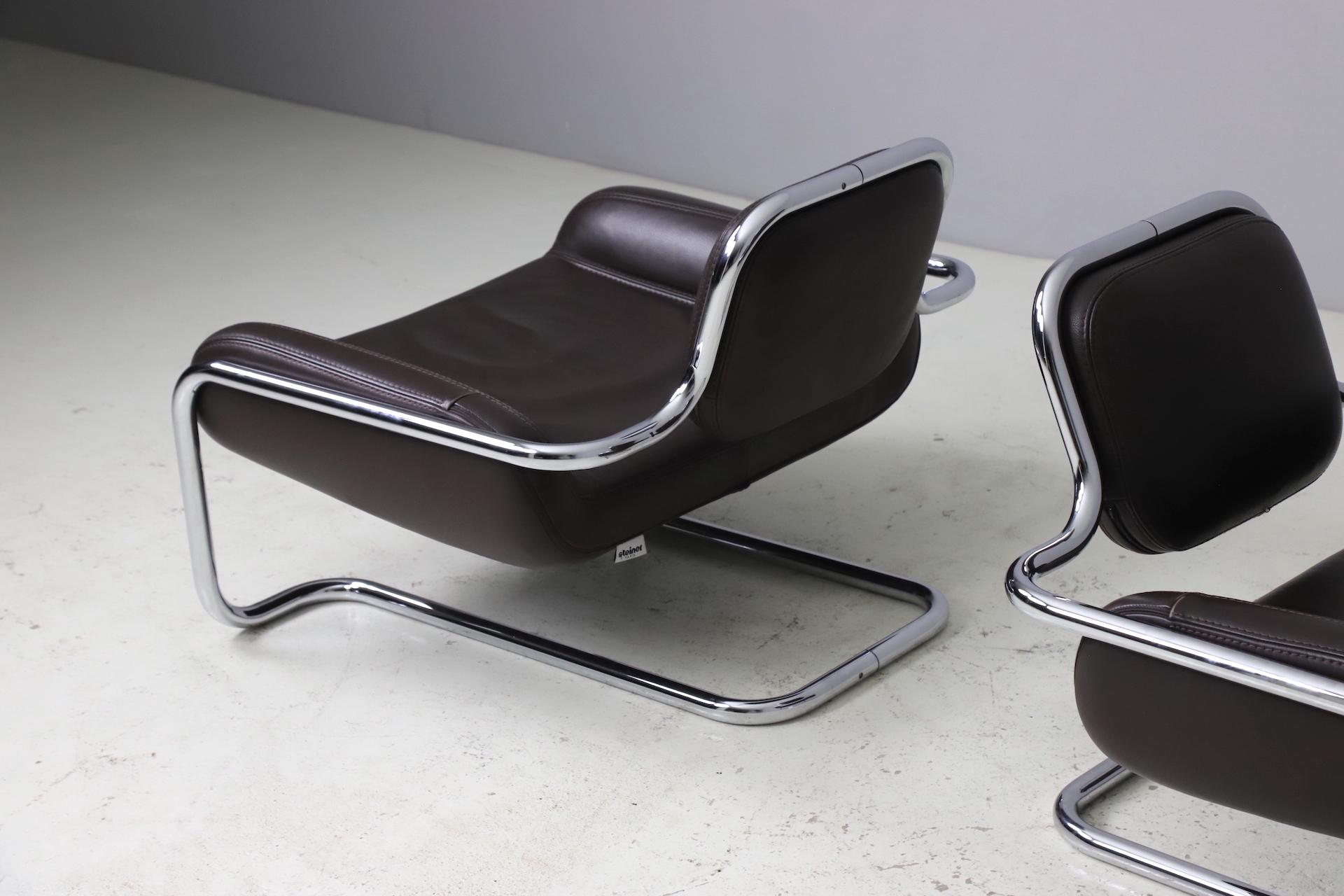 Paire de chaises longues 'Lemon Sole' de Kwok Hoï Chan pour Steiner, 1969 1