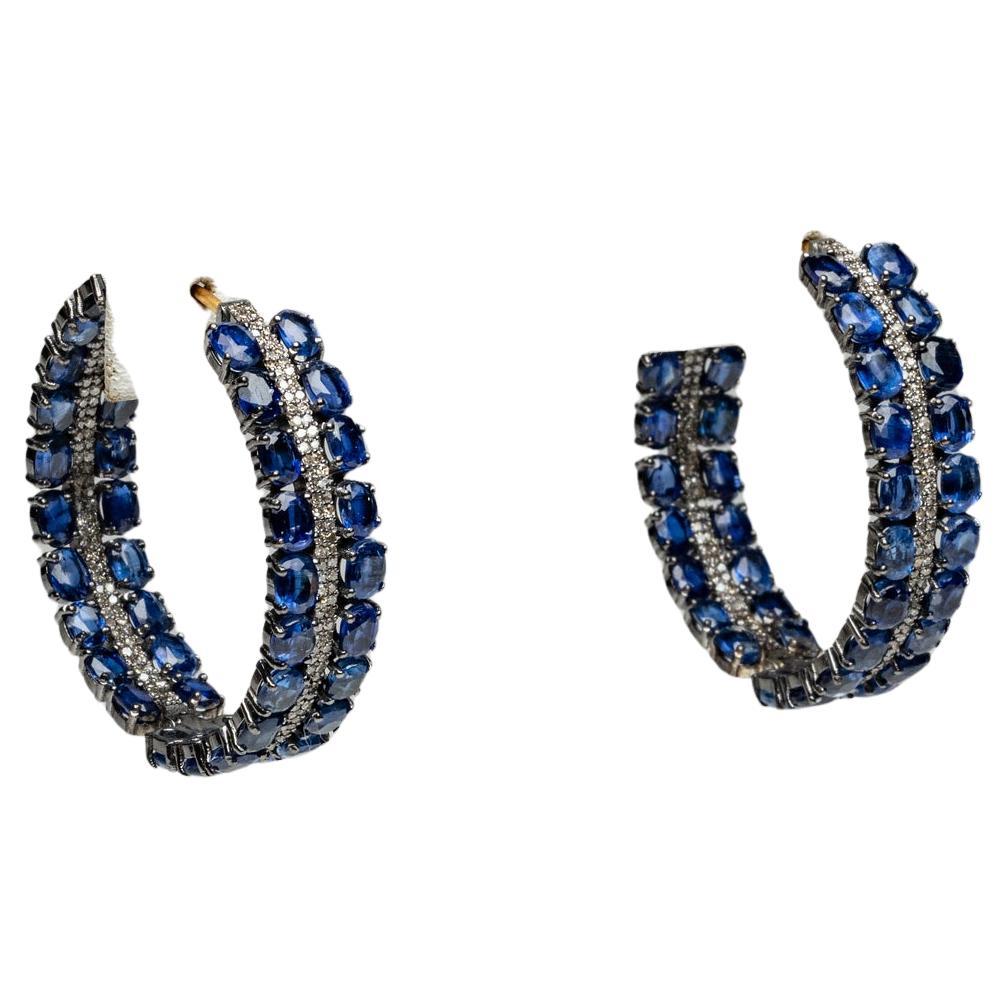 Coppia di cerchi interni in kyanite e diamanti in vendita