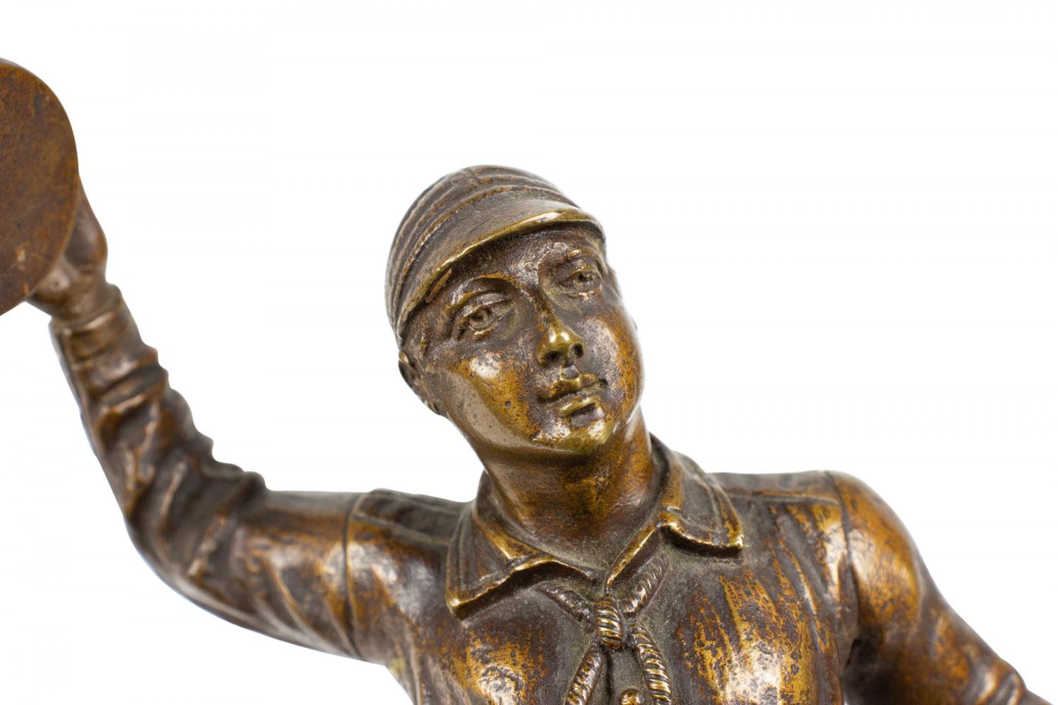 Pair of L. Guillemin Bronze Sports Figures in vendita 3