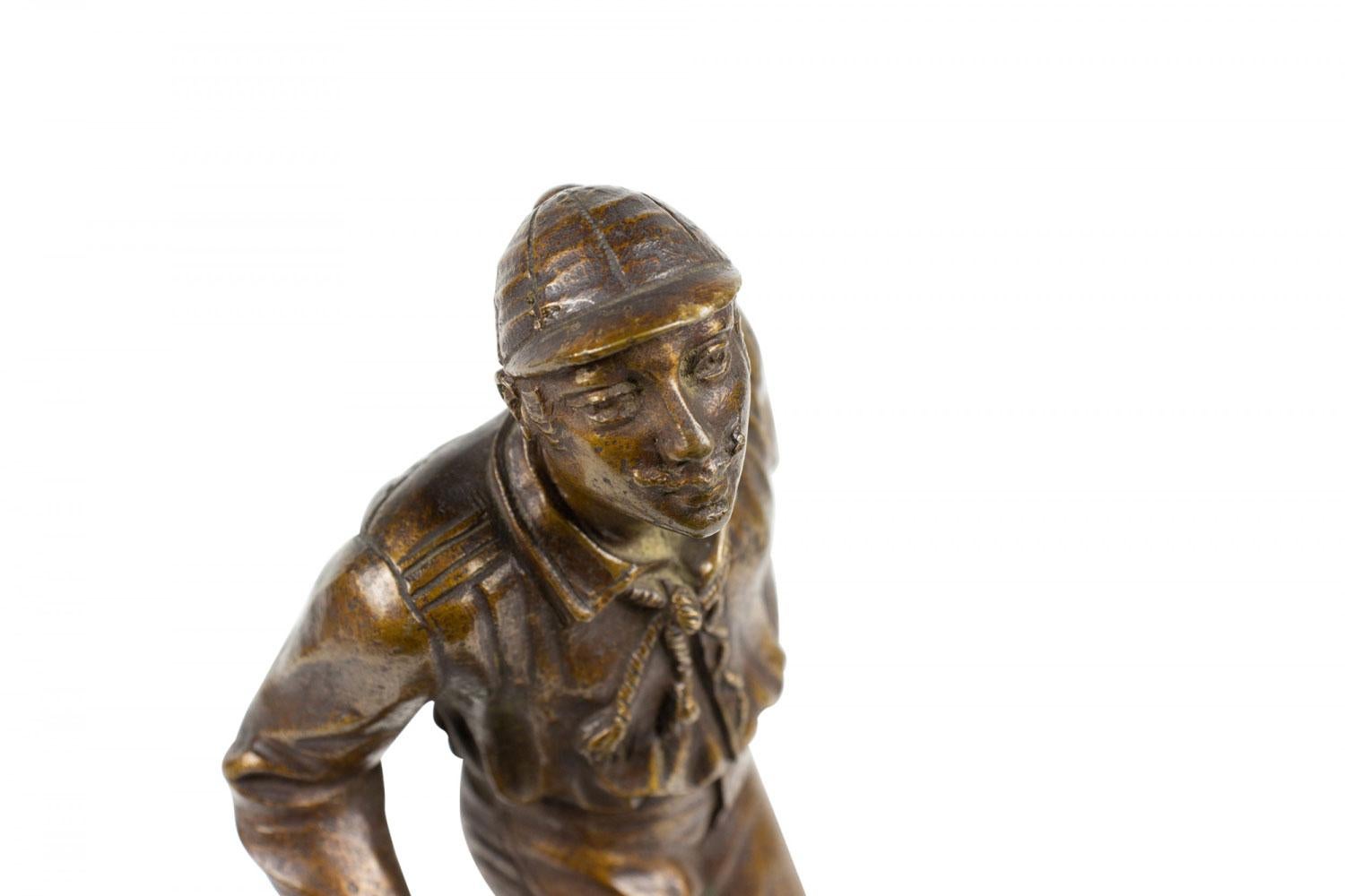 Pair of L. Guillemin Bronze Sports Figures in vendita 8