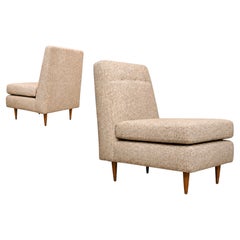 Pair of “L” Lounge Chairs in Caviúna & Textured Bouclé by Joaquim Tenreiro, 1958