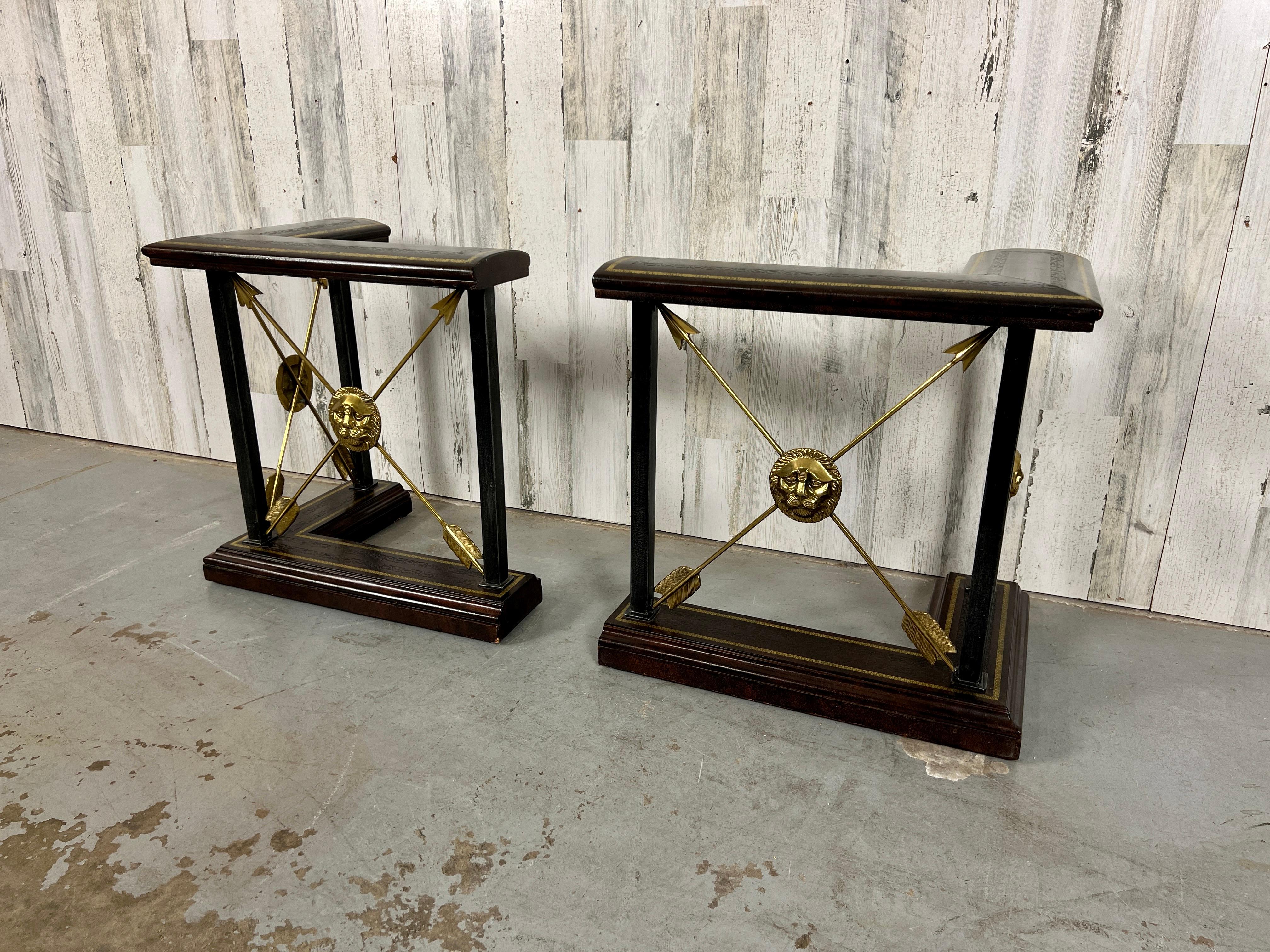 Pair of L-Shaped Fireplace Fenders by Maitland Smith 6