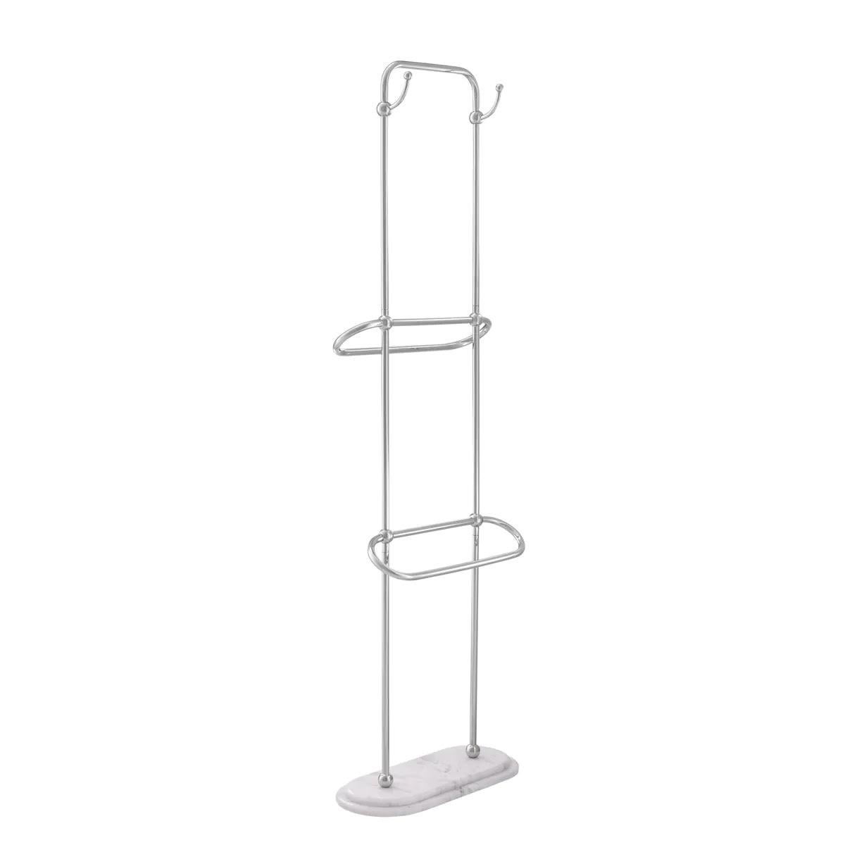 Coppia di portasciugamani a forma di L, acciaio inossidabile lucidato, base in marmo bianco.

Tieni in ordine il tuo bagno con questo portasciugamani.
Realizzato in marmo bianco e acciaio inossidabile lucido, offre spazio per asciugamani e
