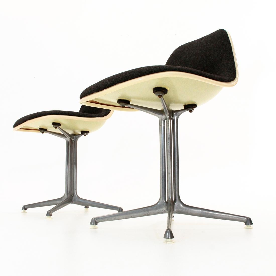 Aluminum Pair of 'La Fonda' Chairs by Charles & Ray Eames for Herman Miller, 1960s