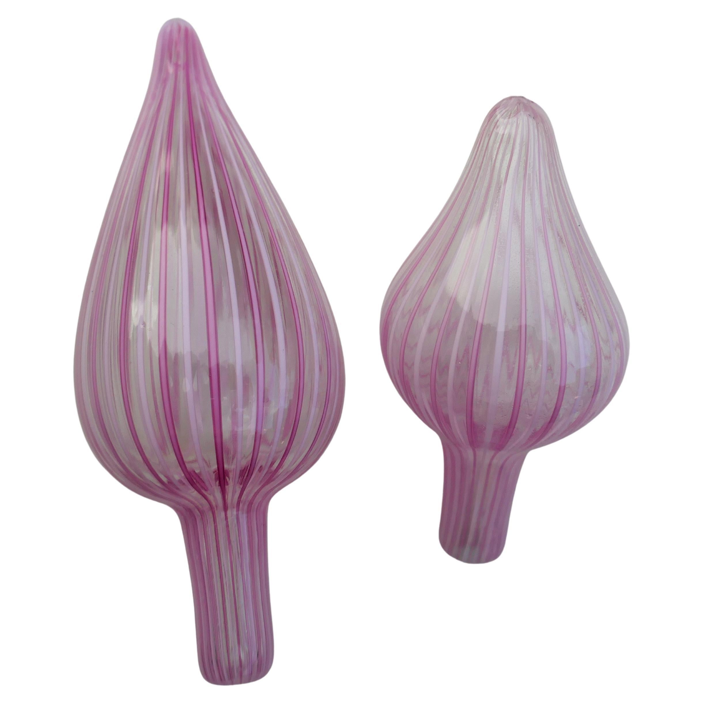 Italian Paire de flacons ampoules en canne pointue signée La Murrina en vente