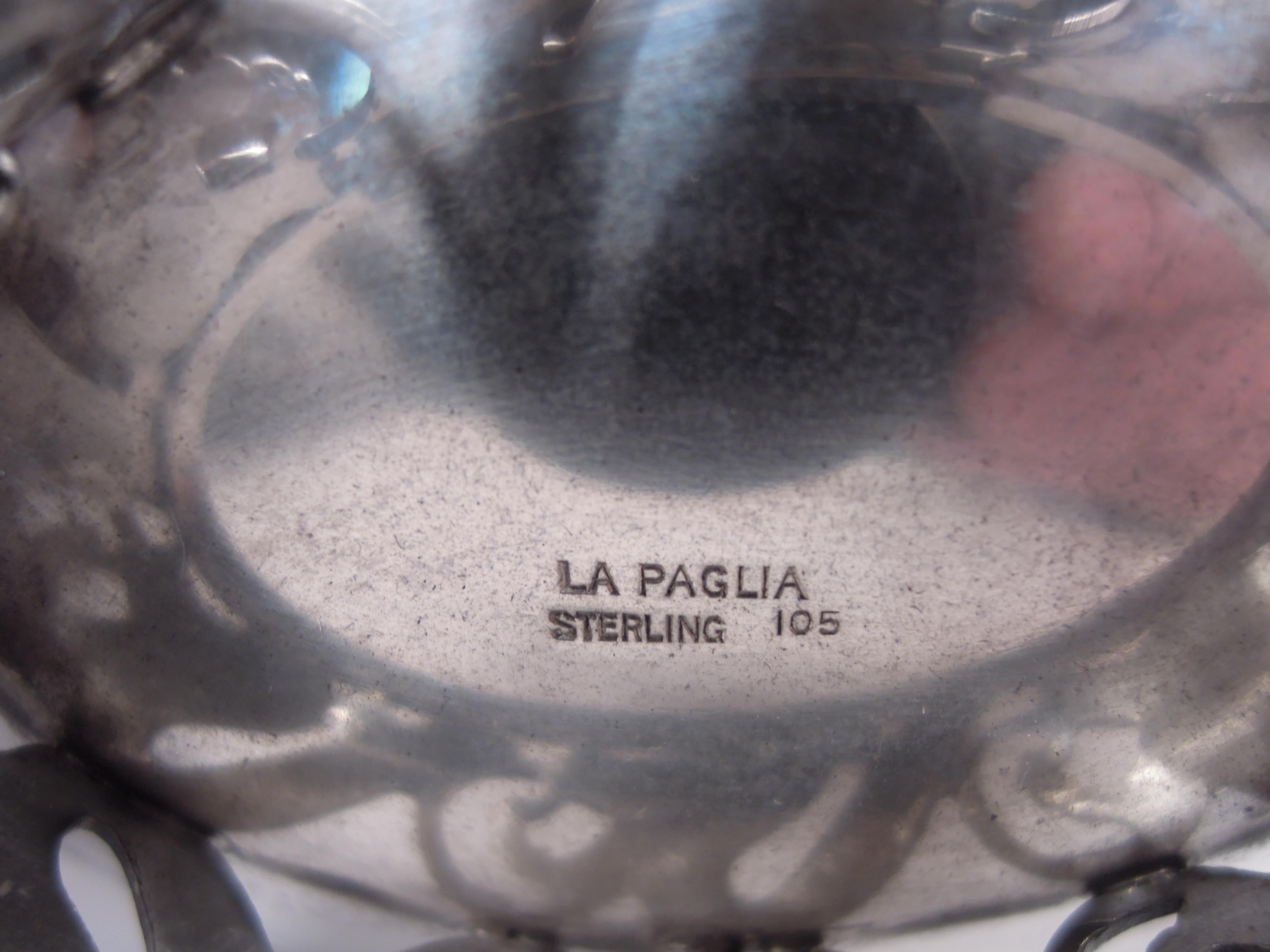 Pair of La Paglia American Sterling Silver Blossom-Inspired Nut Dishes For Sale 1