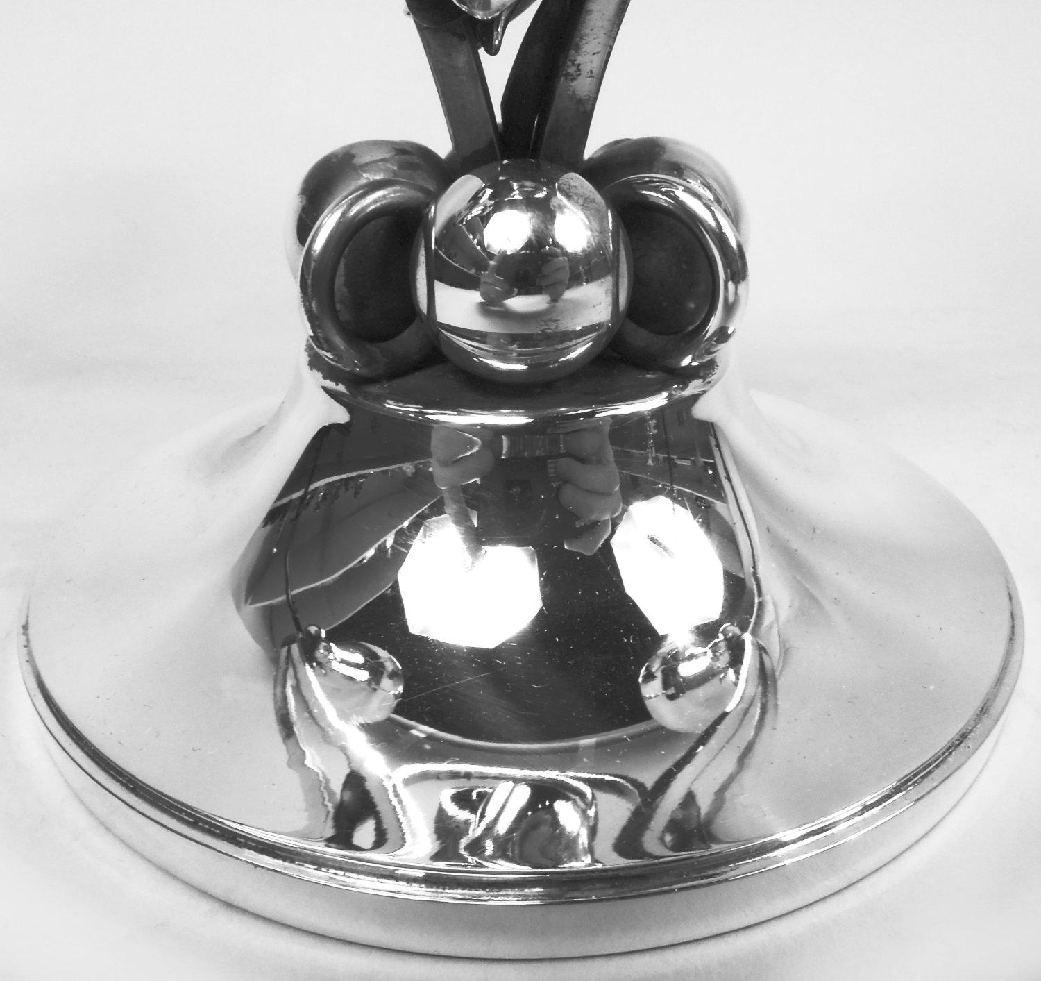 Argent sterling Paire de chandeliers La Paglia for International Modernes du milieu du siècle dernier en vente