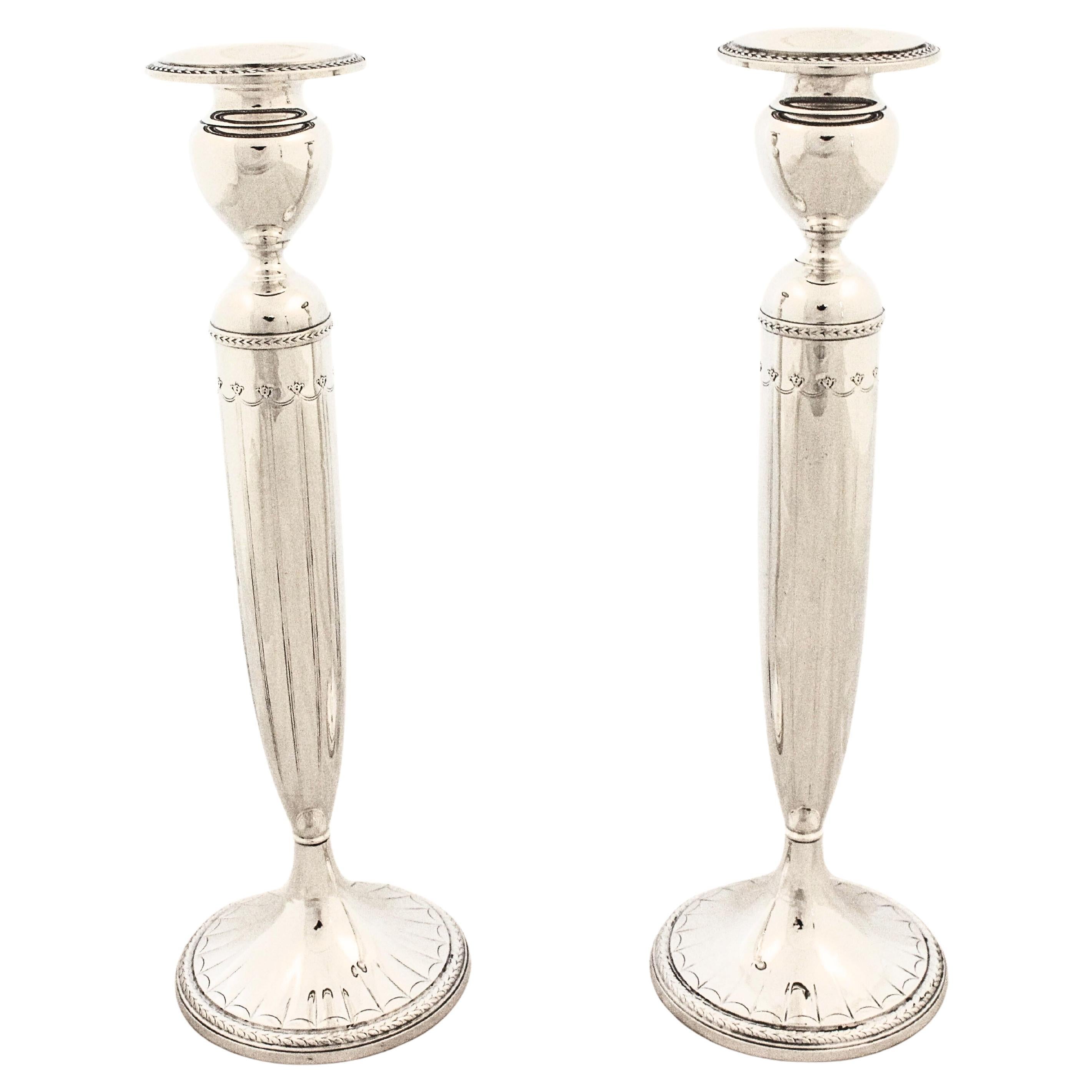 Pair of La Pierre Sterling Silver Candlesticks