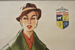 Pair of La Sartotecnica Milano Vintage Advertisement Fashion Prints Lady & Man