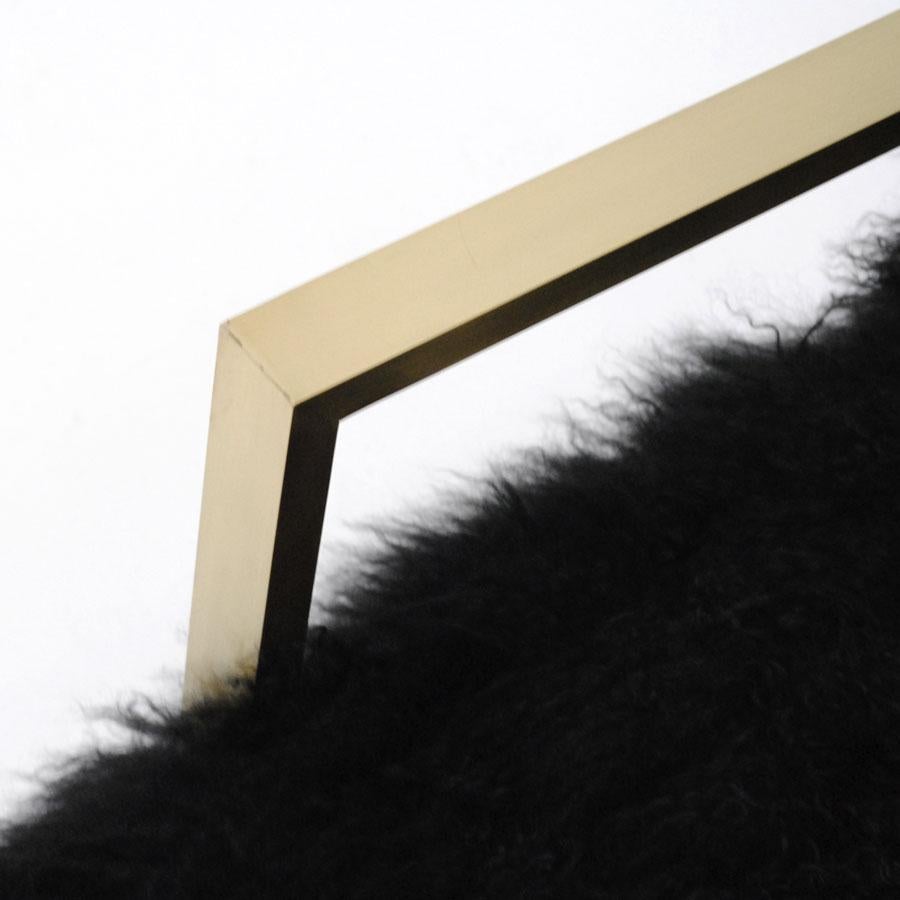 Ein Paar L.A. Studio Contemporary Modern Schwarze Mongolische Ziege Italienische Sessel im Angebot 5